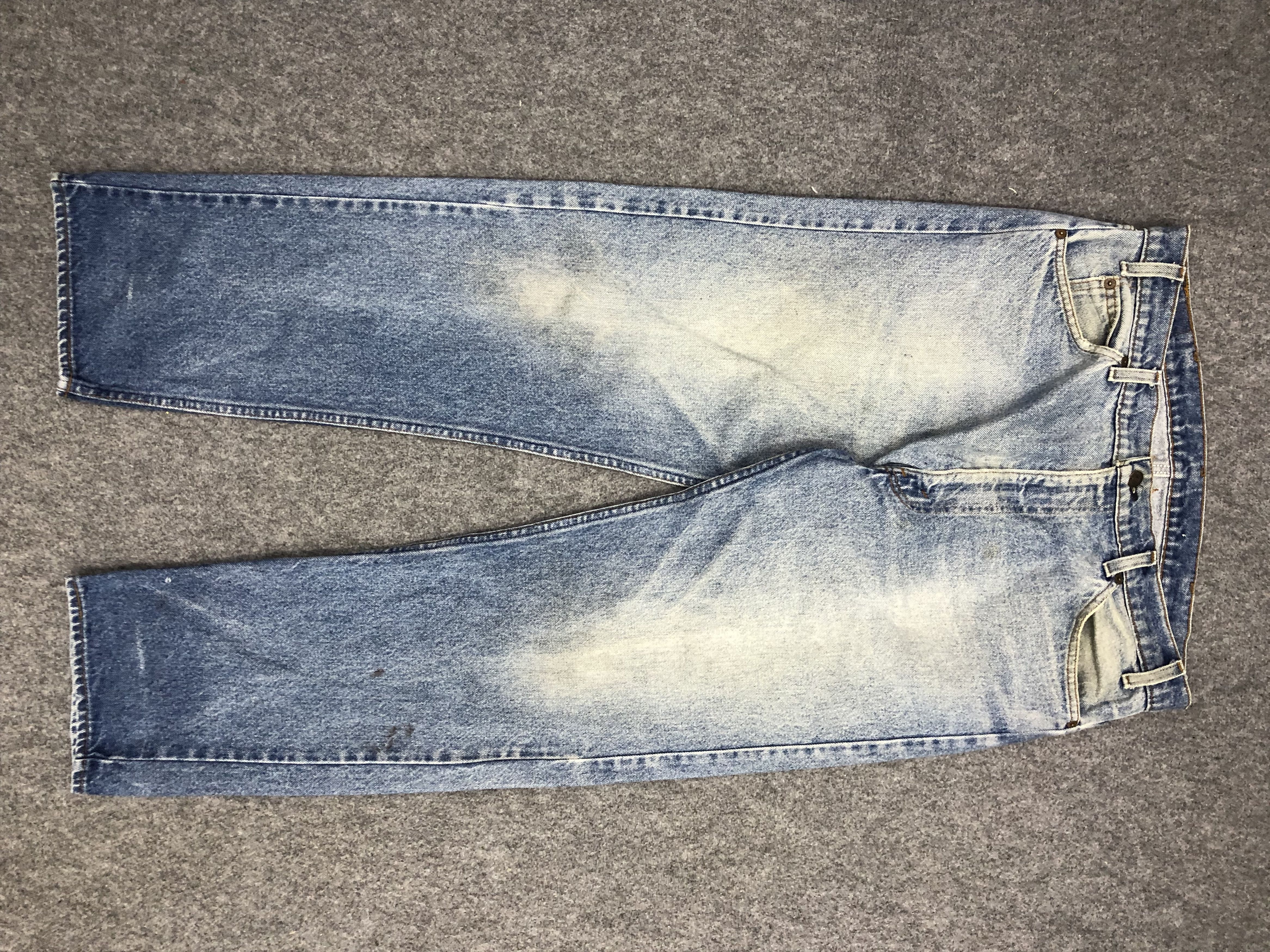 image of 90's Levis 505 Orange Tabs Light Wash Jeans in Blue Denim, Men's (Size 37)