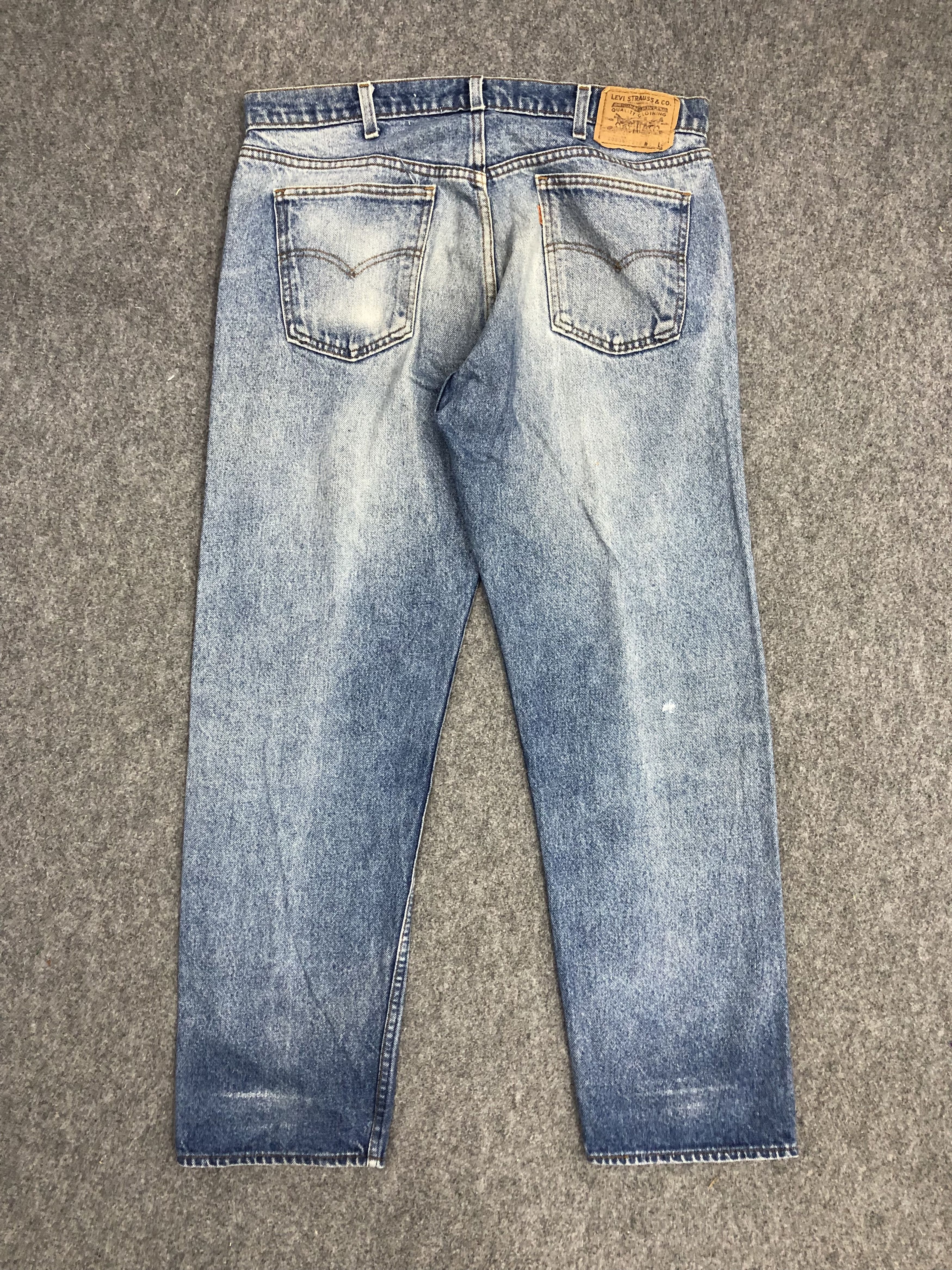 Levi's × Vintage Vintage 90s Levis 505 Orange Tabs Light Wash Jeans Size US 37 - 3 Thumbnail
