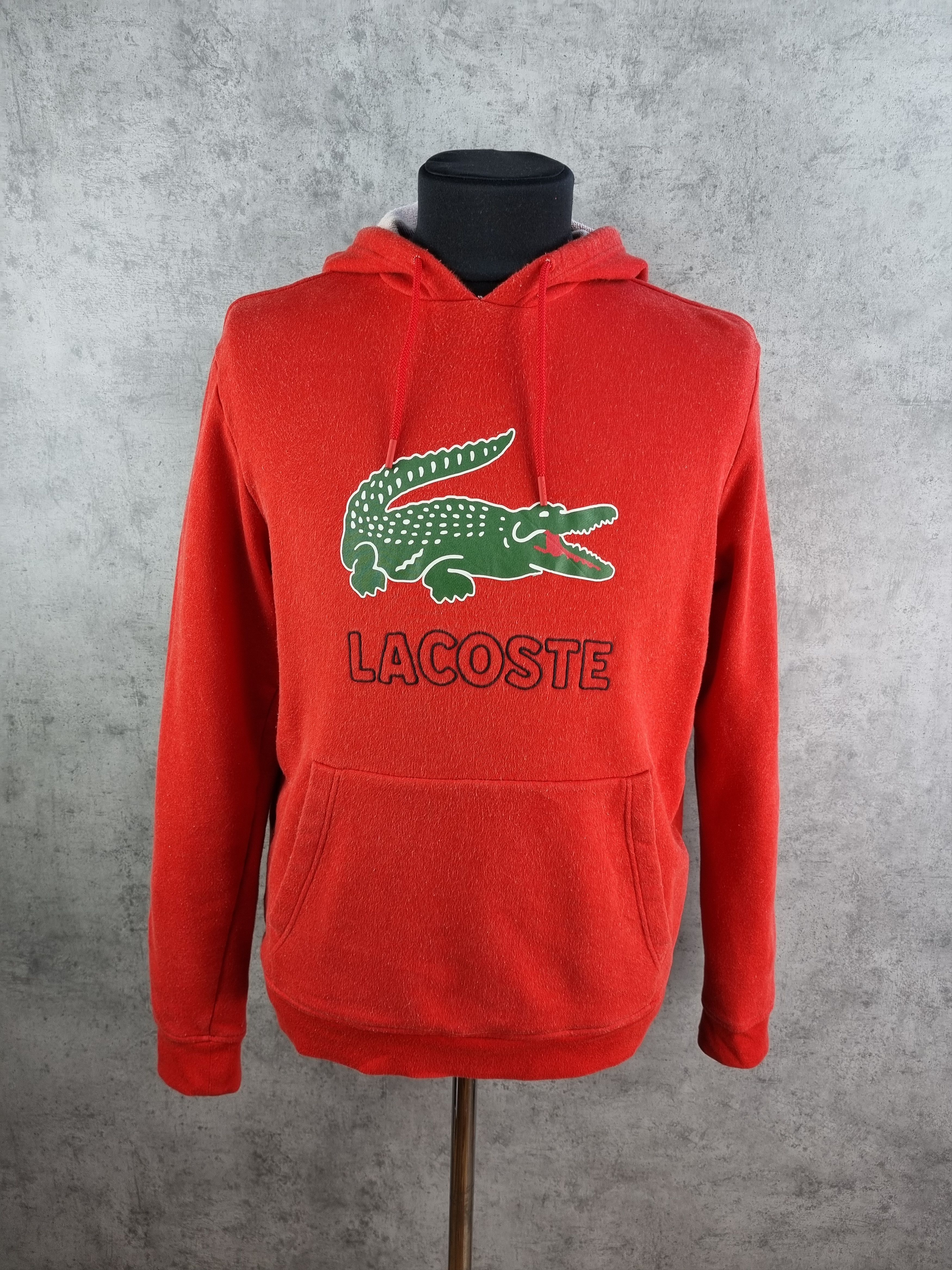 Lacoste Lacoste Big Logo Light Hoodie Bright Red Size US L / EU 52-54 / 3 - 3 Thumbnail