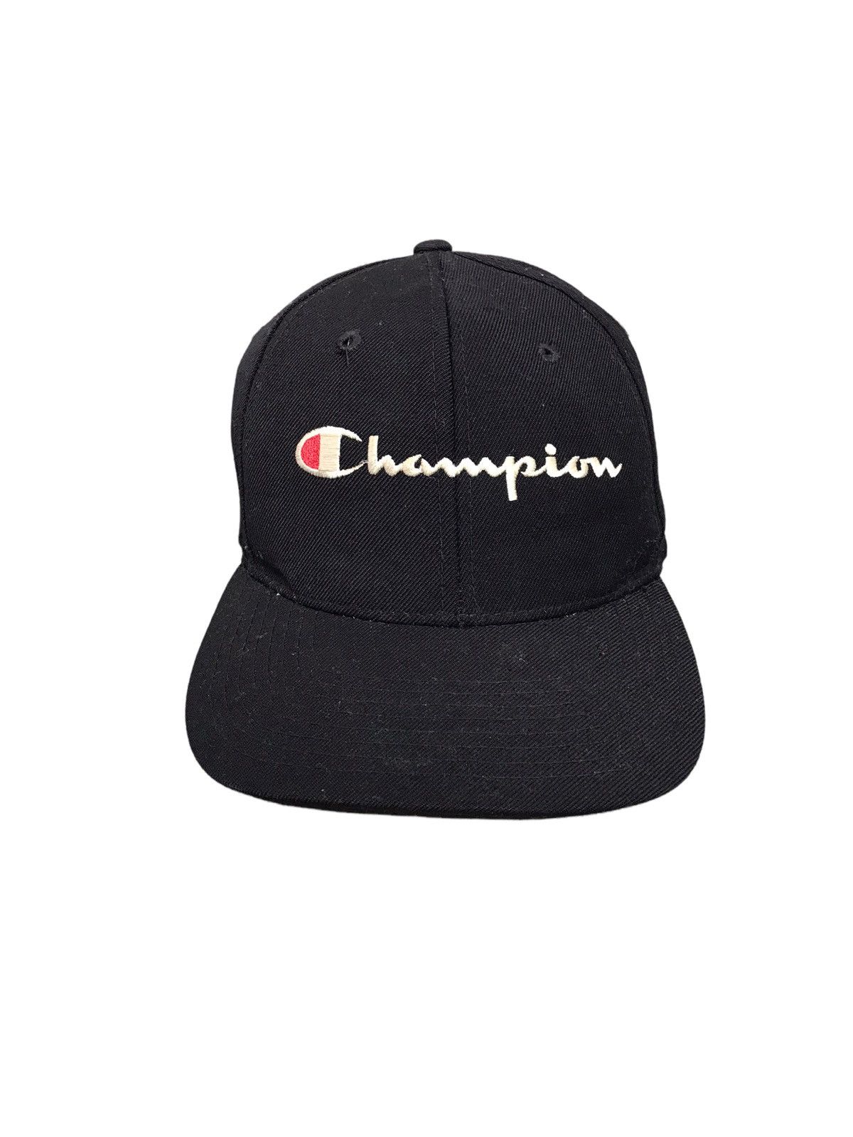 Vintage Champion Embroidered Logo Yupoong Snapback Cap