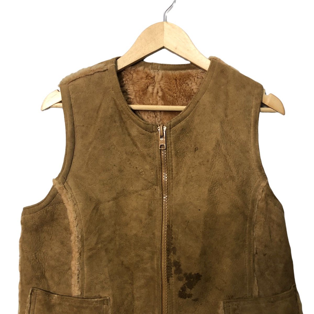 Leather Vintage JJ Zipper Ups Sherpa Leather Vest Made in Canada Size US M / EU 48-50 / 2 - 2 Thumbnail
