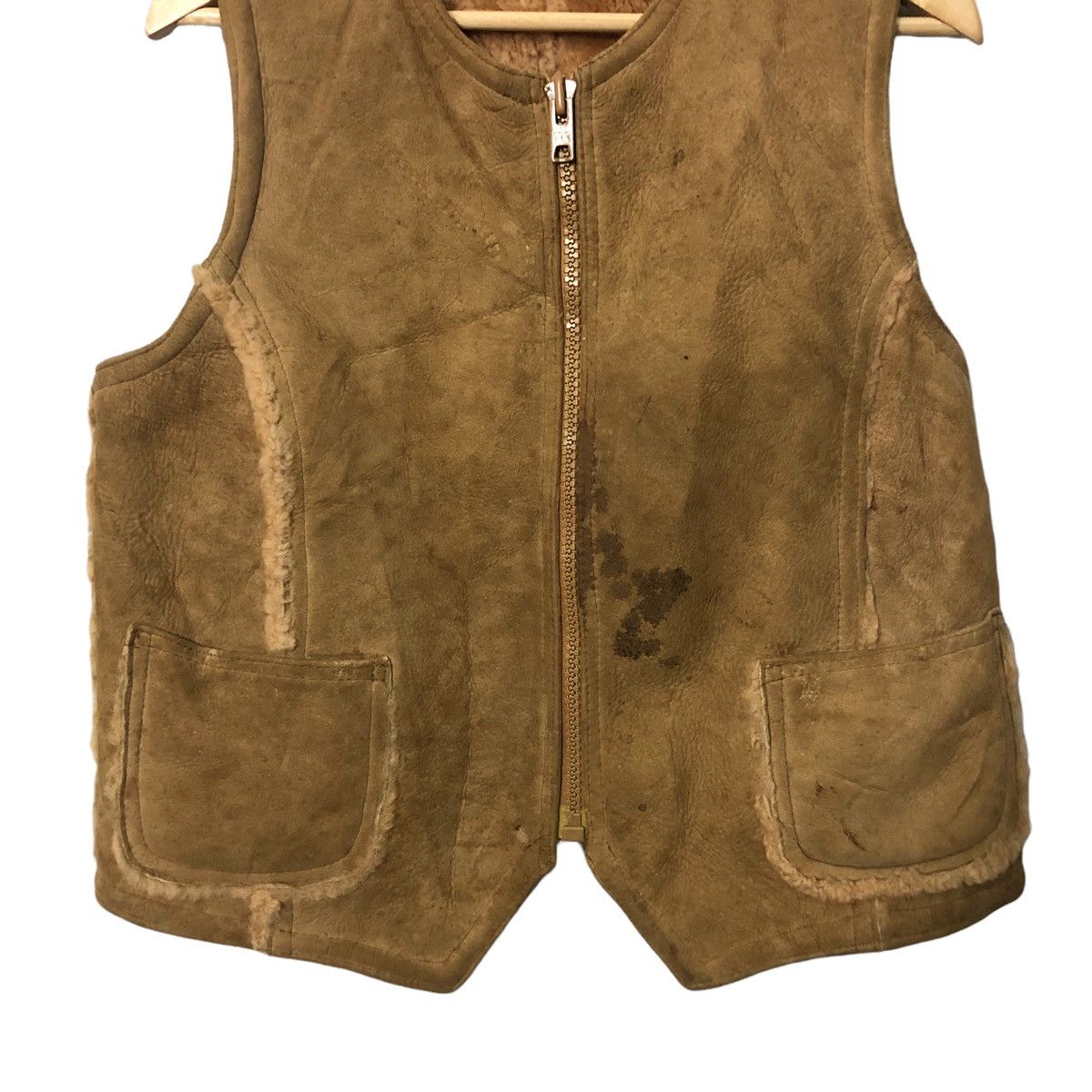 Leather Vintage JJ Zipper Ups Sherpa Leather Vest Made in Canada Size US M / EU 48-50 / 2 - 3 Thumbnail