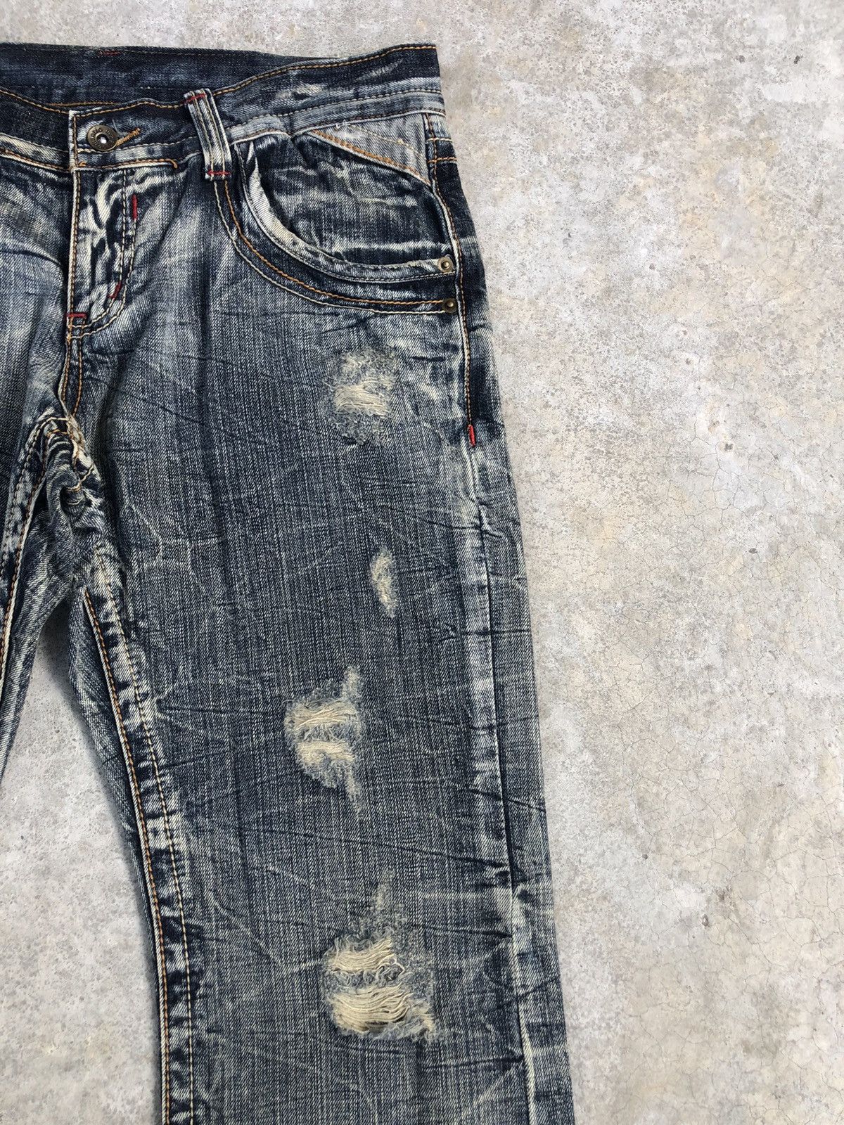 semanticdesign Japanese Semantic Design Flared Jeans Distressed Punk Style Size US 33 - 5 Thumbnail
