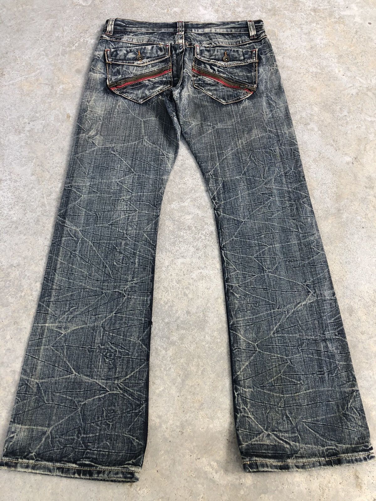 semanticdesign Japanese Semantic Design Flared Jeans Distressed Punk Style Size US 33 - 2 Thumbnail