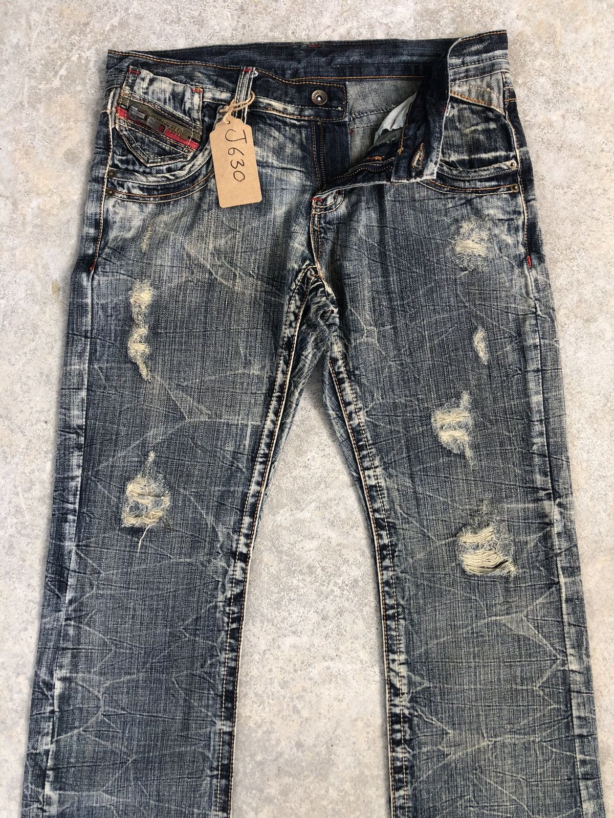 semanticdesign Japanese Semantic Design Flared Jeans Distressed Punk Style Size US 33 - 3 Thumbnail
