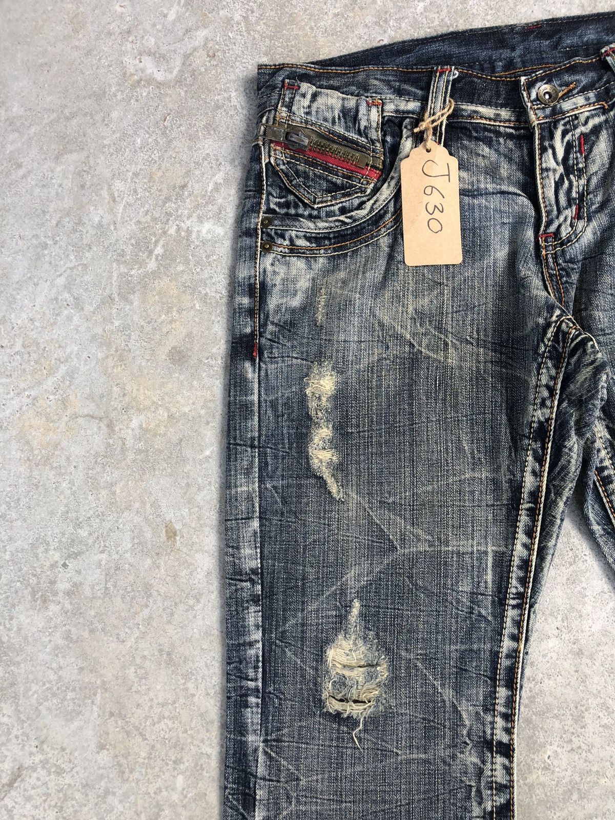 semanticdesign Japanese Semantic Design Flared Jeans Distressed Punk Style Size US 33 - 4 Thumbnail