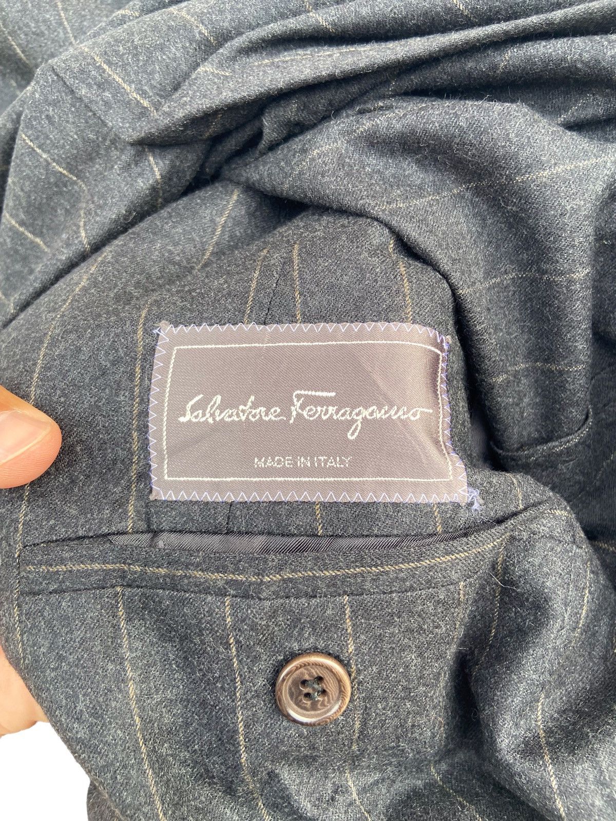 Salvatore Ferragamo SALVATORE FERRAGAMO STRIPE BLAZER JACKET Size 50R - 5 Thumbnail