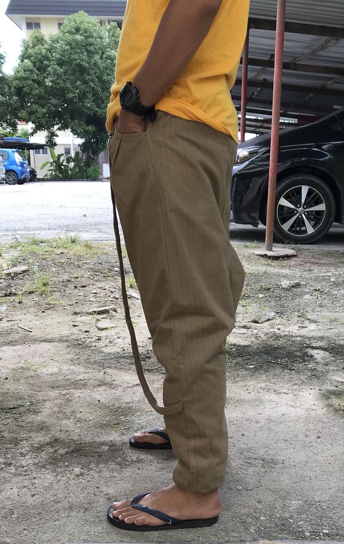 Japanese Brand Near Brand Drop Crotch Bondage Pants Stretched Waist Size US 33 - 3 Thumbnail