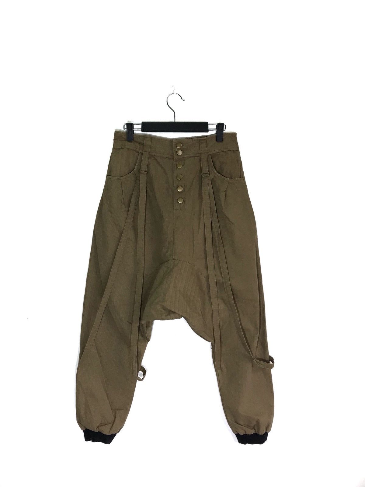 Japanese Brand Near Brand Drop Crotch Bondage Pants Stretched Waist Size US 33 - 4 Thumbnail