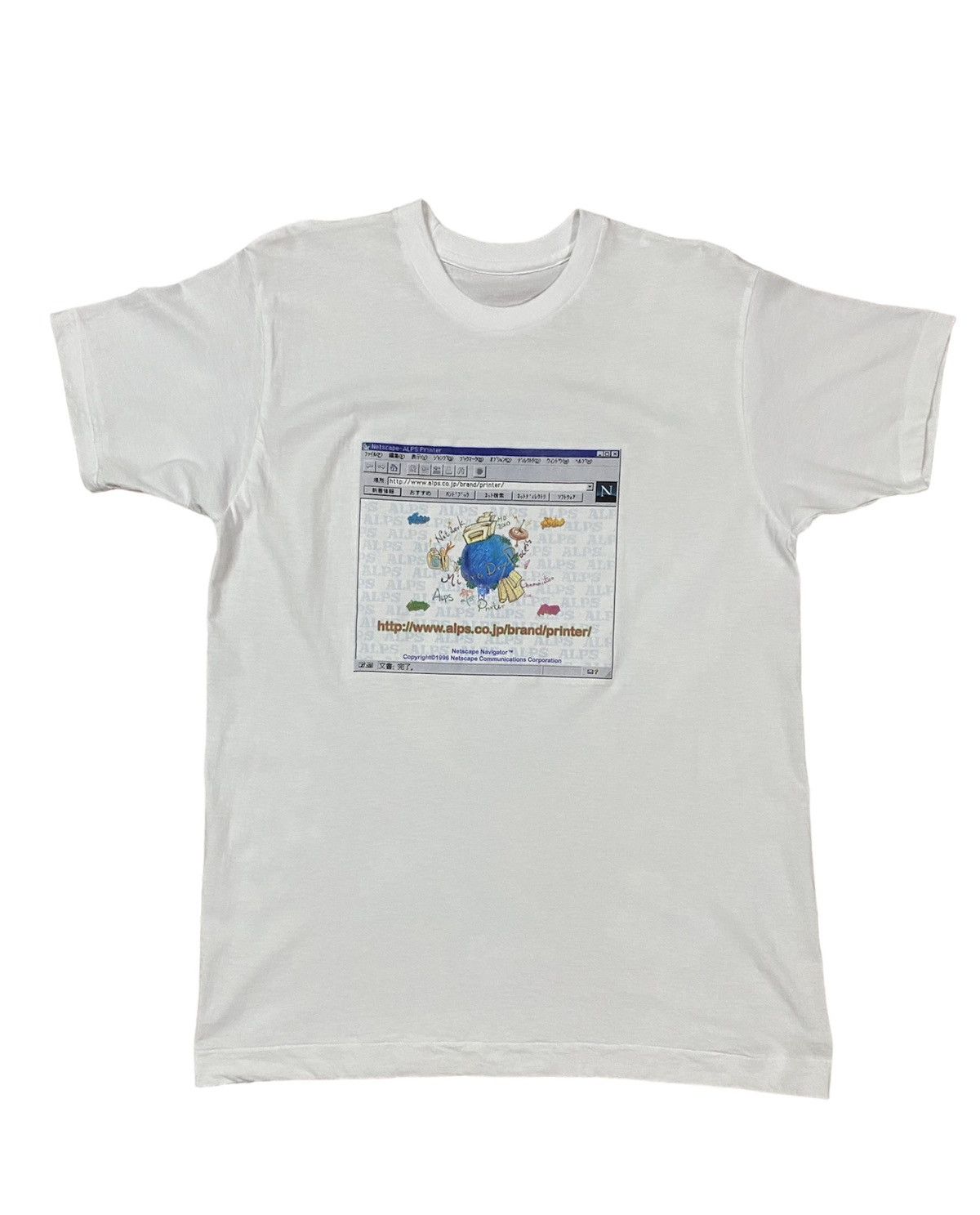 image of Microsoft x Vintage 1996 Netscape Communication Corporation Tees in White, Men's (Size Medium)