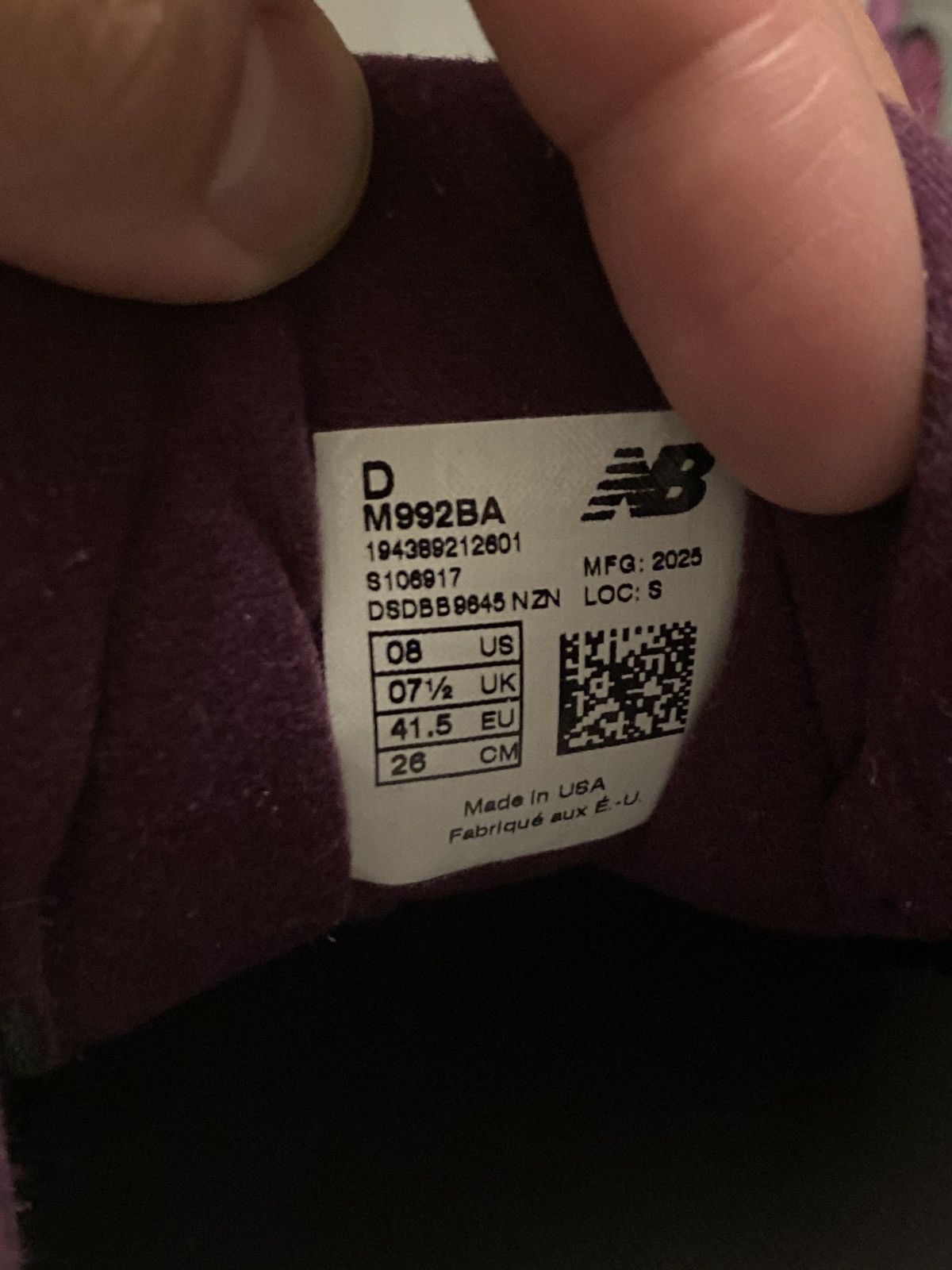 New Balance New Balance 992 Purple Size US 8 / EU 41 - 8 Thumbnail