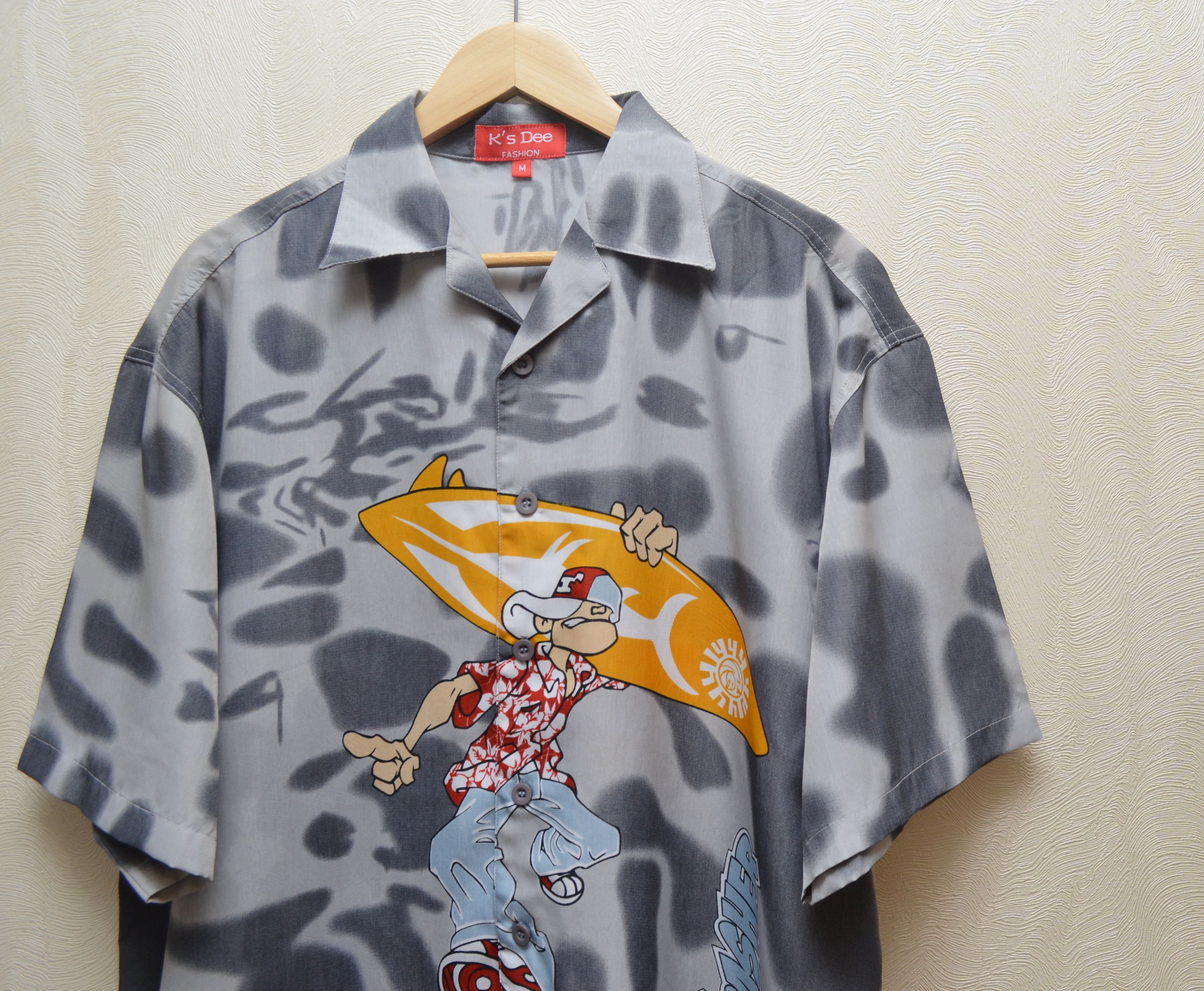 Japanese Brand × Vintage Rare Vintage K’s Dee Fashion Surf Printed Shirt Polyester Size US M / EU 48-50 / 2 - 4 Thumbnail