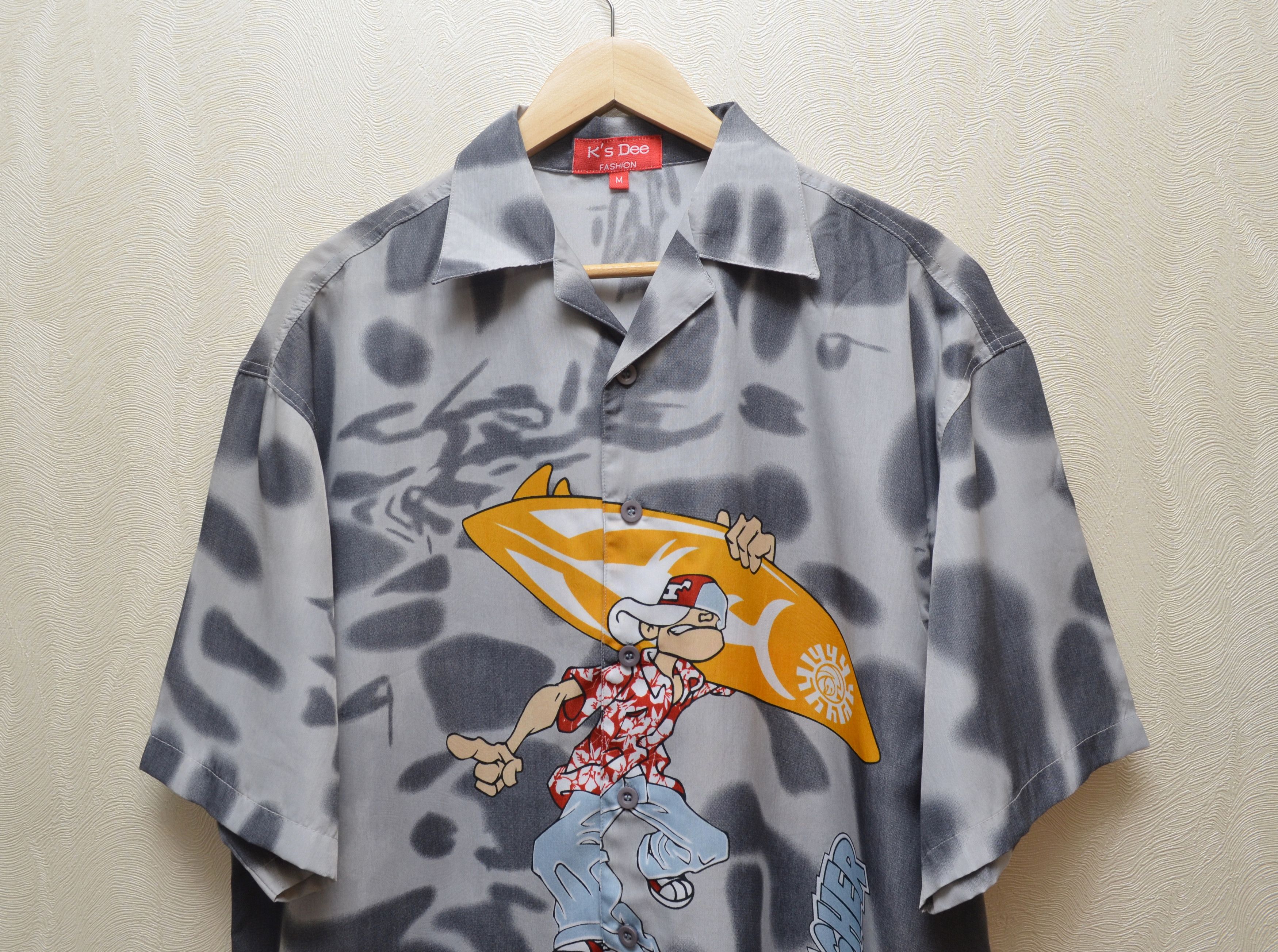 Japanese Brand × Vintage Rare Vintage K’s Dee Fashion Surf Printed Shirt Polyester Size US M / EU 48-50 / 2 - 2 Thumbnail