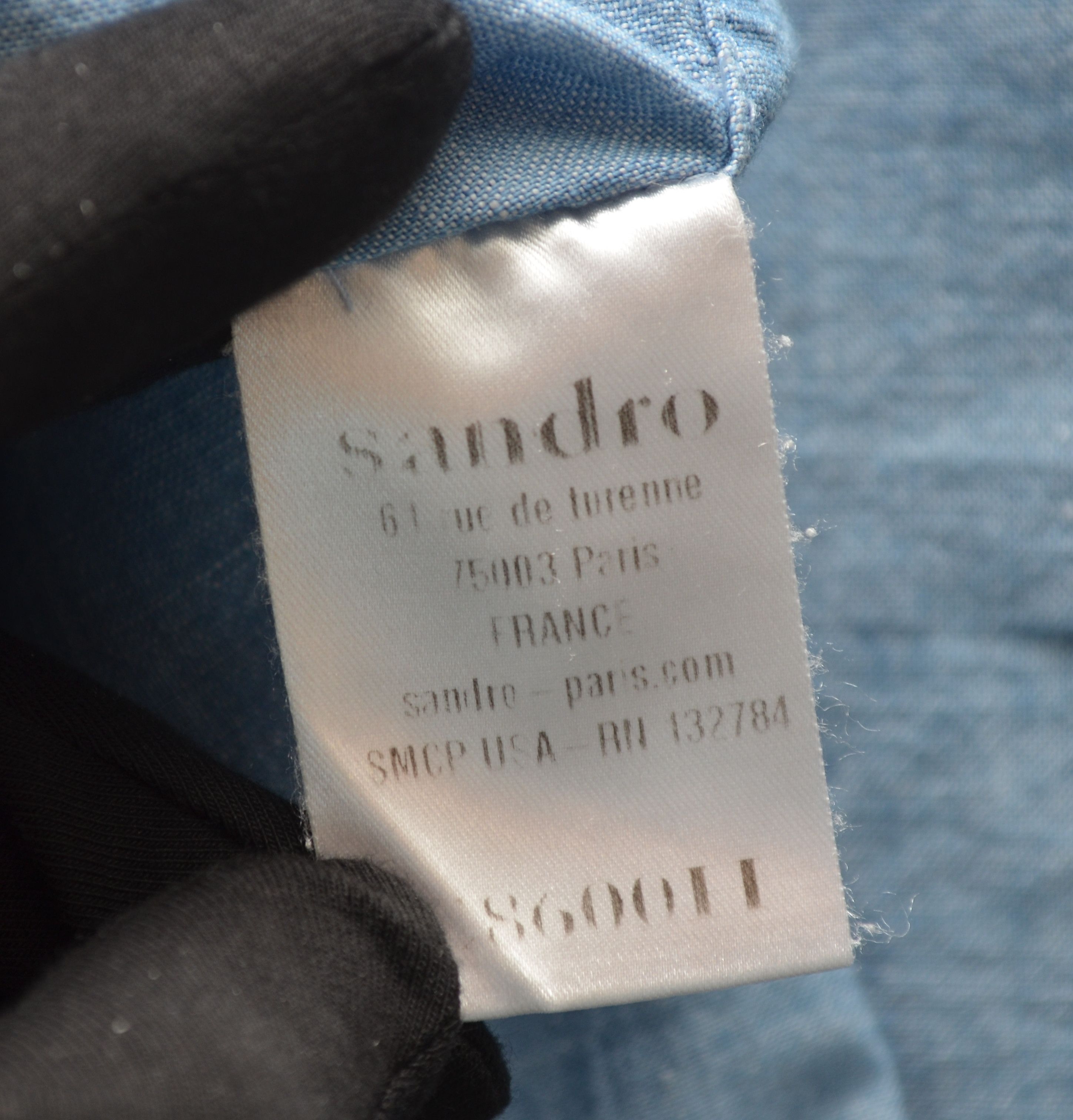 Sandro Sandro Blue Denim Cotton Linen Shirt Size 2 M Rare Size M / US 6-8 / IT 42-44 - 6 Thumbnail