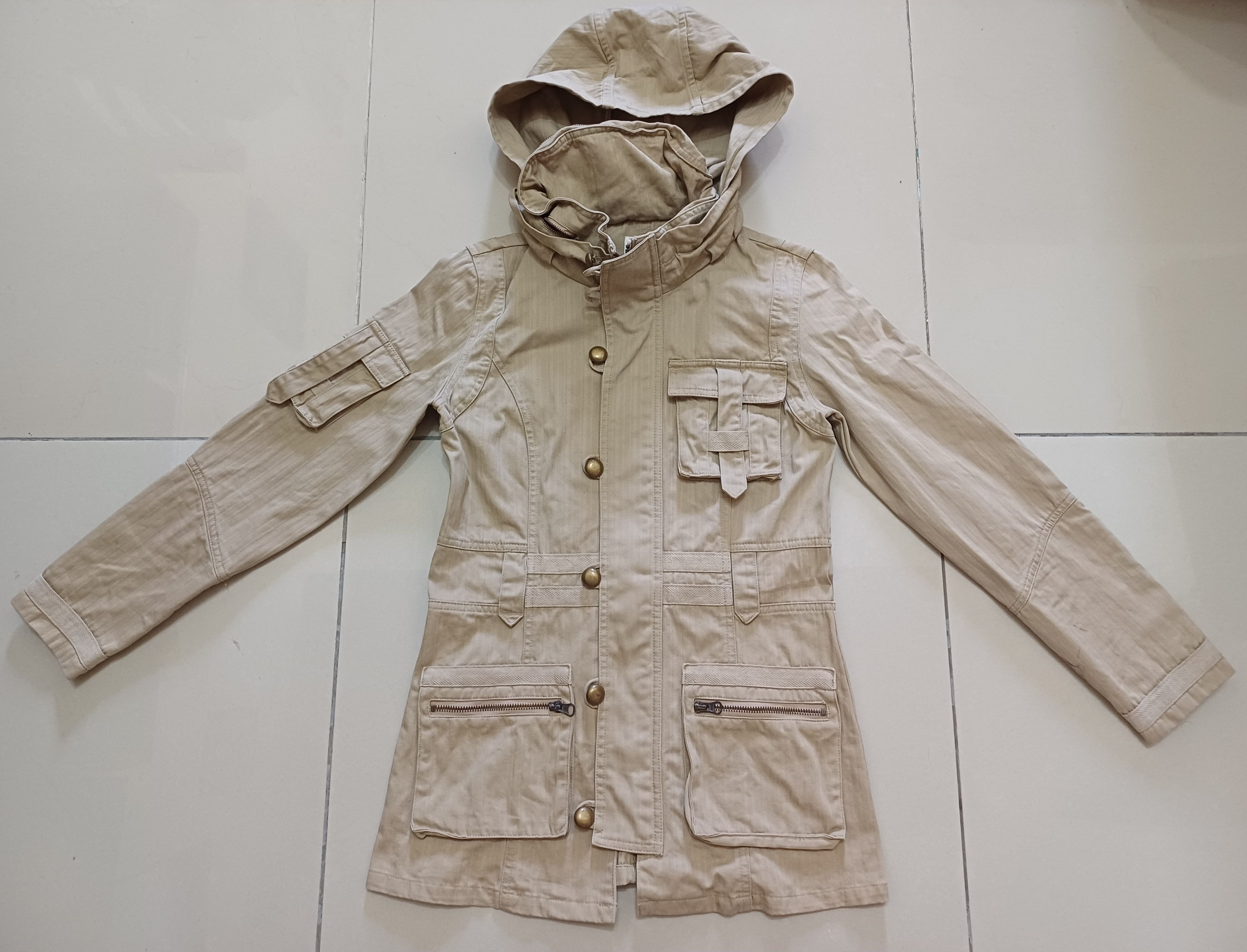 image of Hysteric Glamour x Takeo Kikuchi Awesome Tactical Jacket Hoodie in Cream, Women's (Size XS)