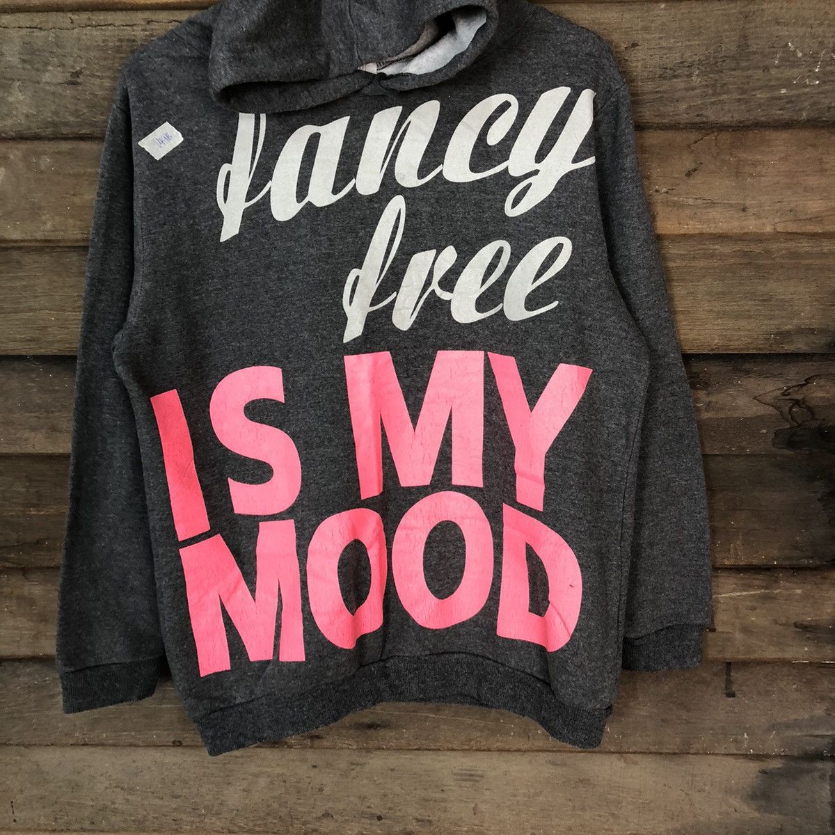 Japanese Brand Park Girl fancy free is my mood Grey sweatshirt Hoodie #149B Size US M / EU 48-50 / 2 - 2 Thumbnail