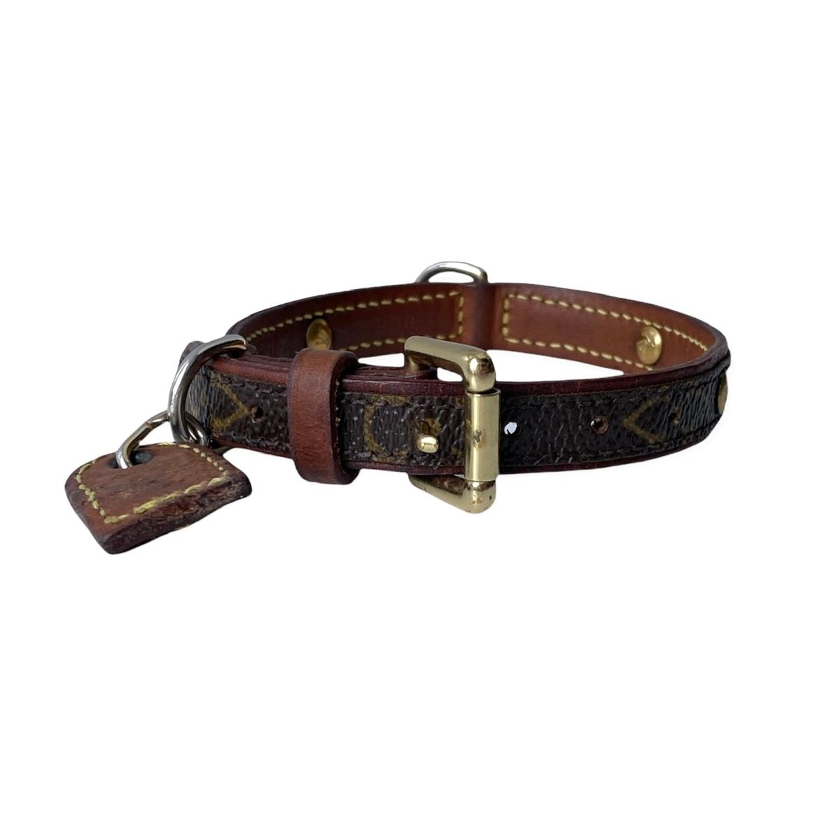 Louis Vuitton Collier Baxter Collar for Small Dog Cat Brown