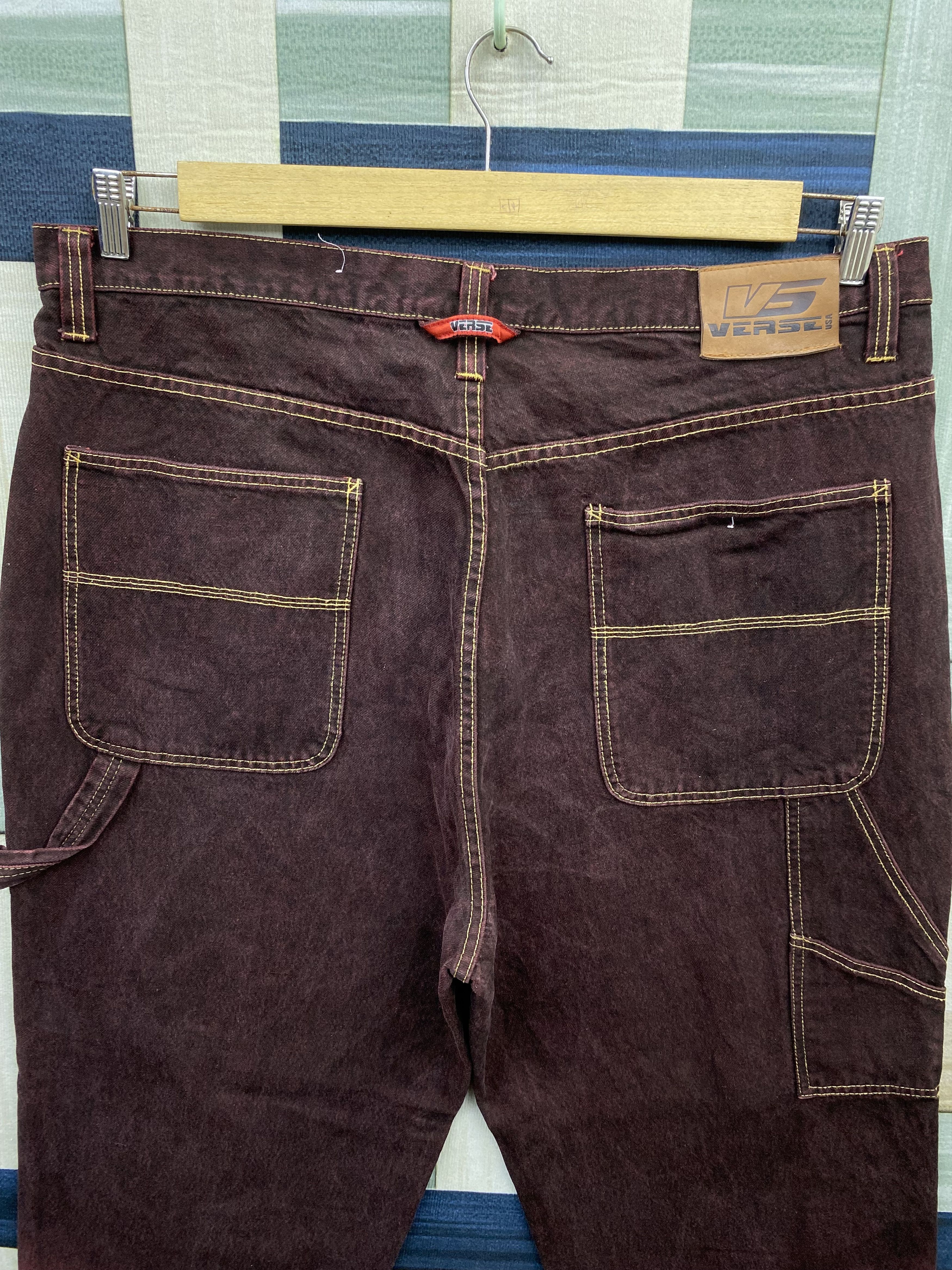 Vintage Vintage Verse 2 Tones Baggy Carpenter Denim Jean Pant Size US 41 - 4 Thumbnail