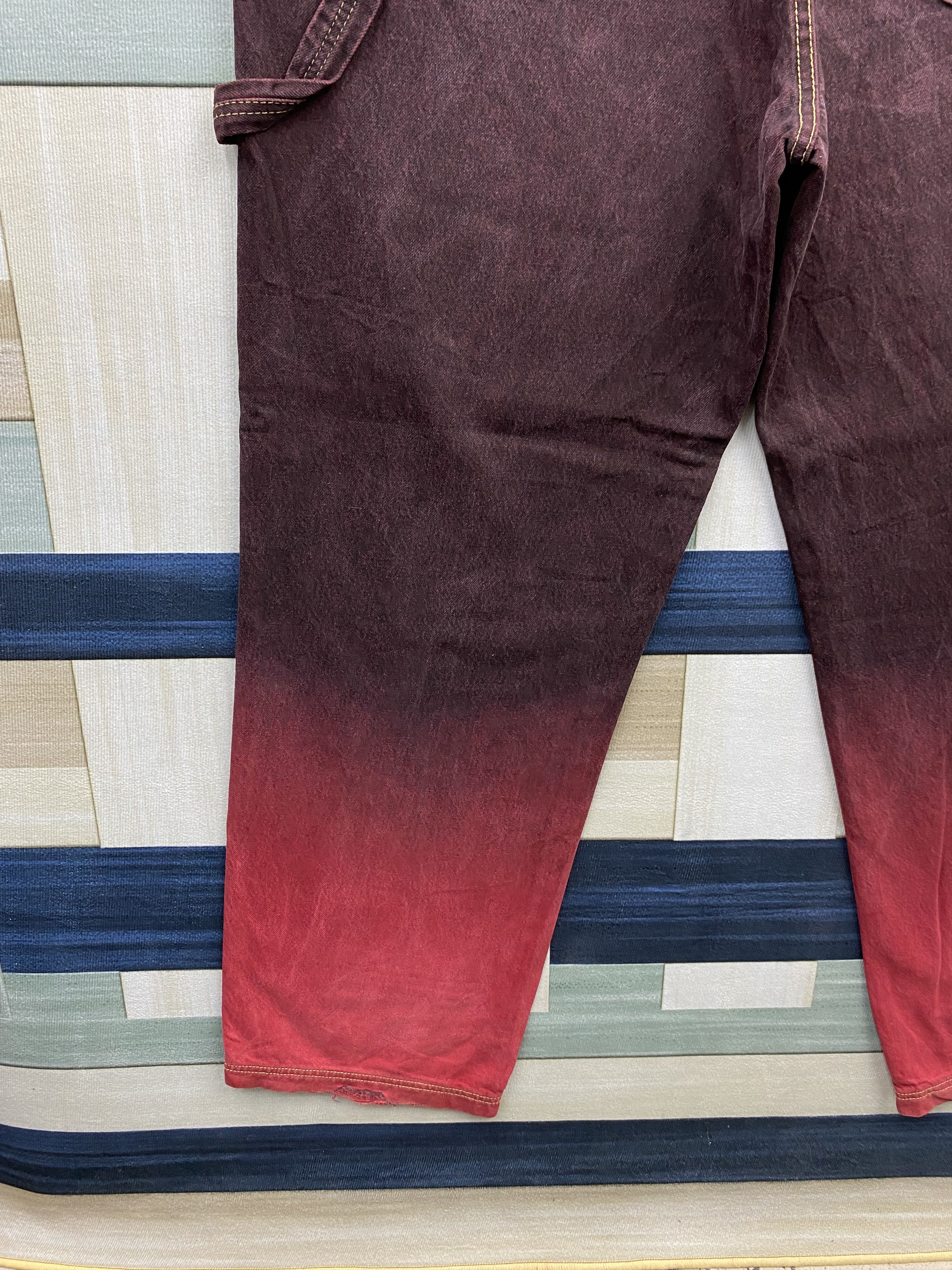 Vintage Vintage Verse 2 Tones Baggy Carpenter Denim Jean Pant Size US 41 - 15 Thumbnail
