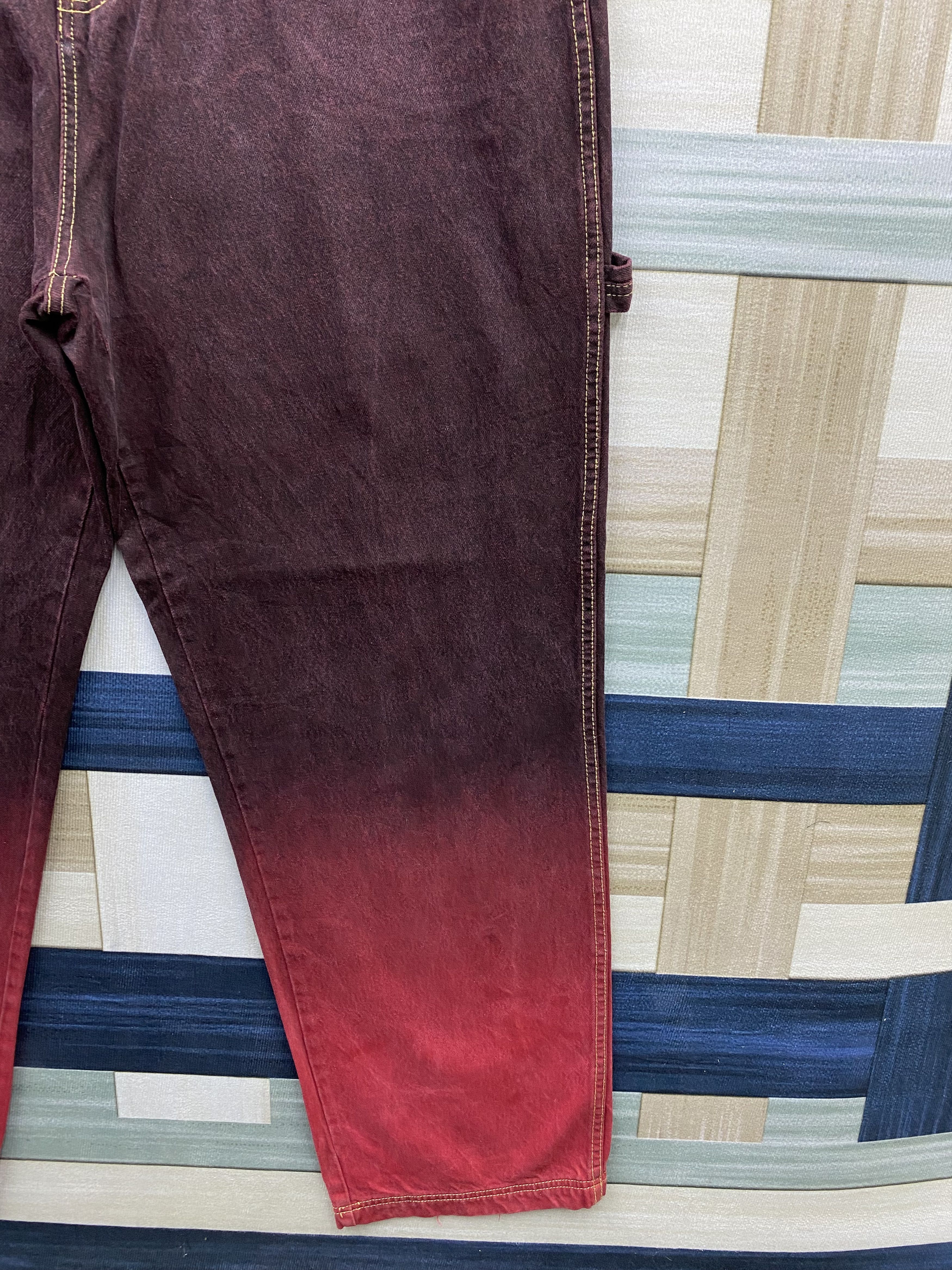 Vintage Vintage Verse 2 Tones Baggy Carpenter Denim Jean Pant Size US 41 - 12 Thumbnail
