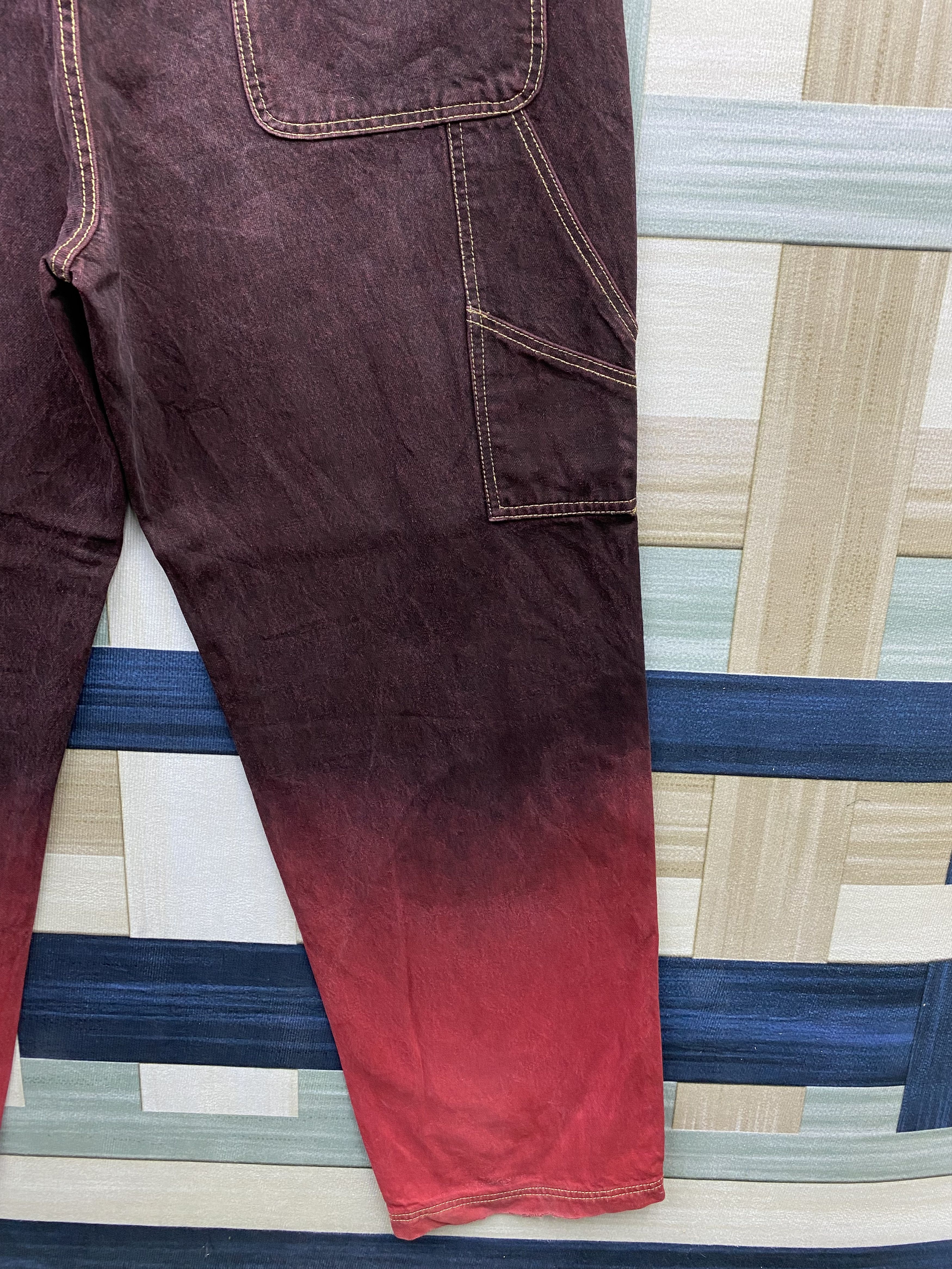 Vintage Vintage Verse 2 Tones Baggy Carpenter Denim Jean Pant Size US 41 - 16 Thumbnail