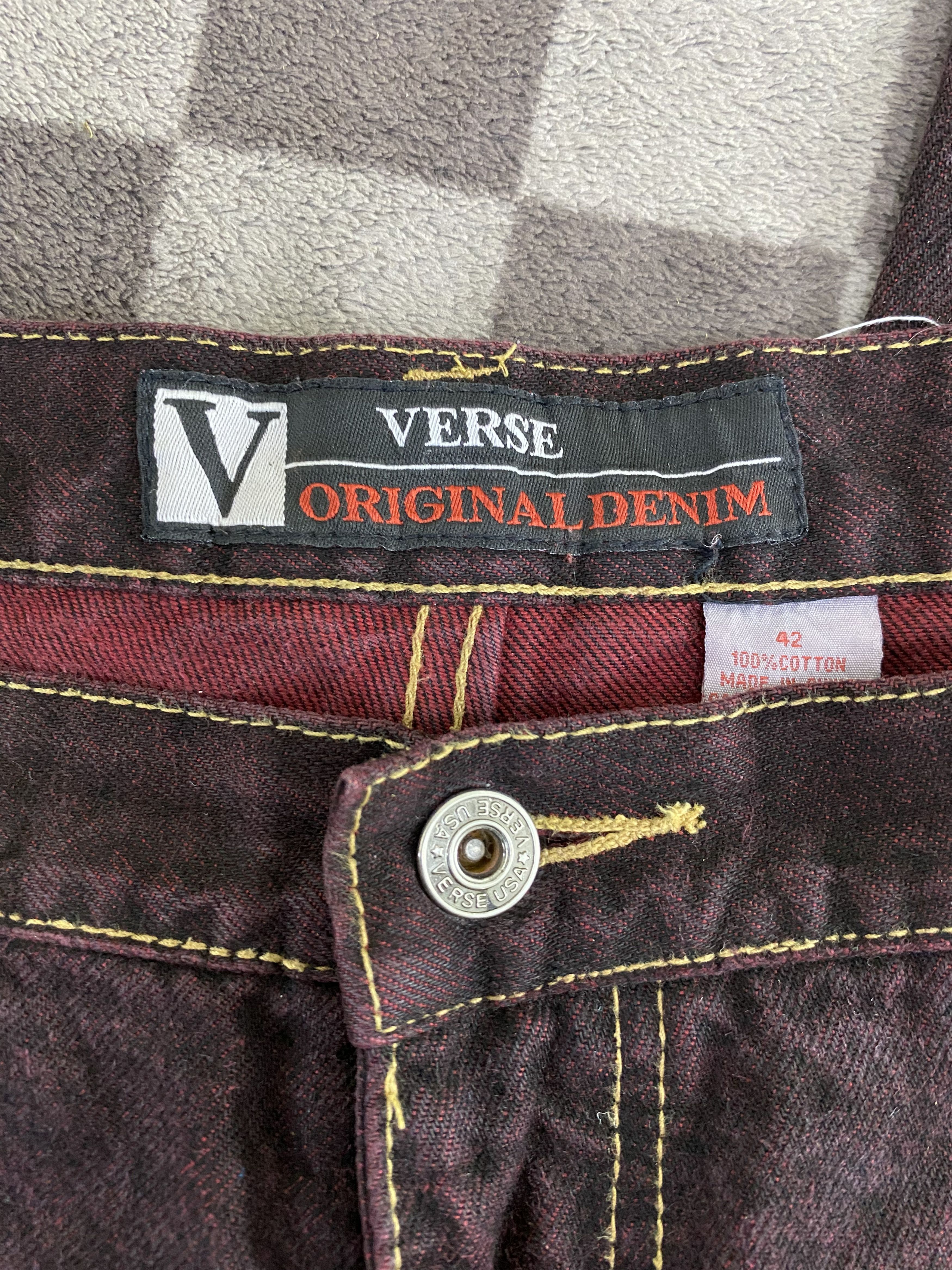 Vintage Vintage Verse 2 Tones Baggy Carpenter Denim Jean Pant Size US 41 - 19 Thumbnail