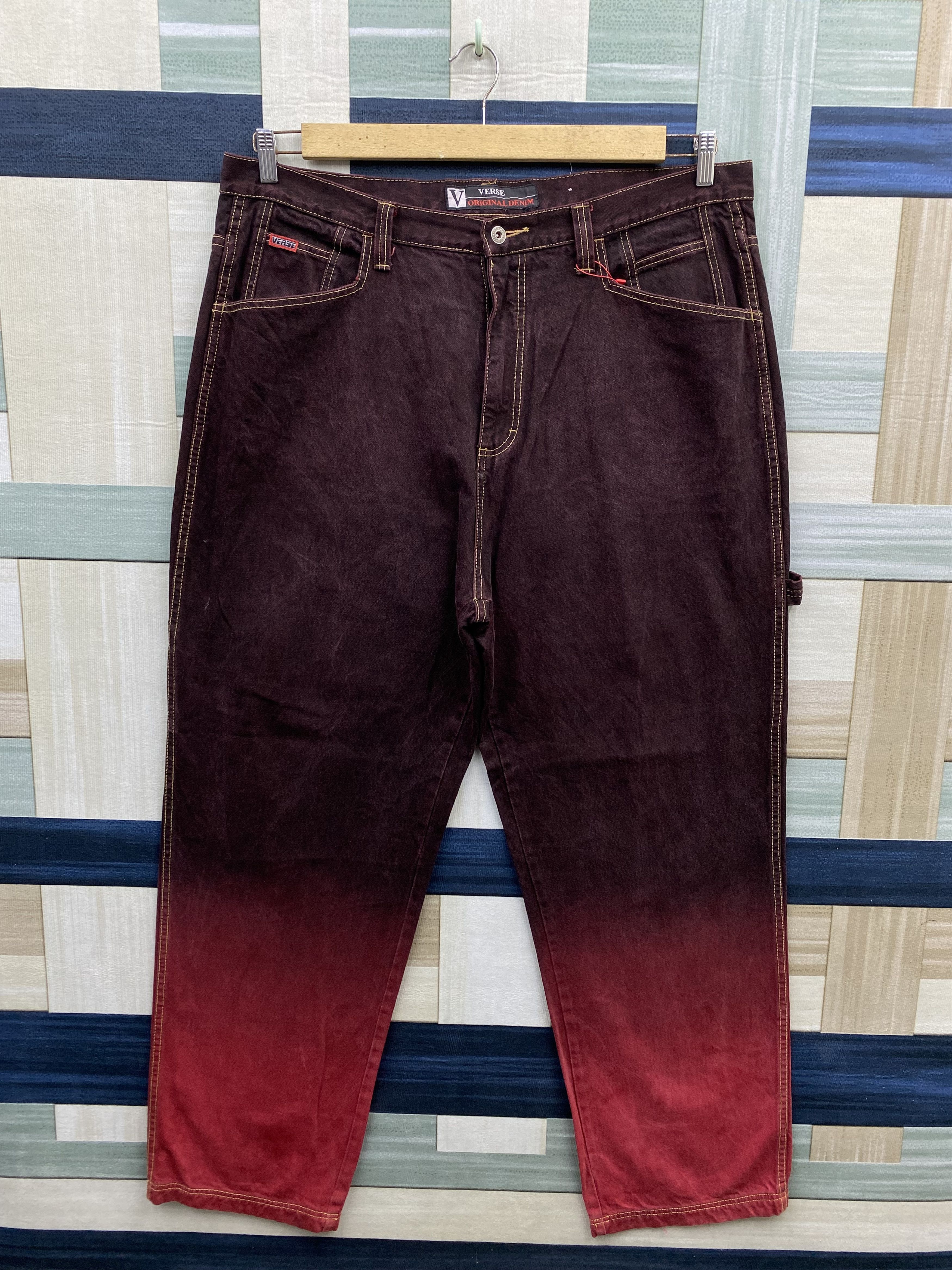 Vintage Vintage Verse 2 Tones Baggy Carpenter Denim Jean Pant Size US 41 - 1 Thumbnail
