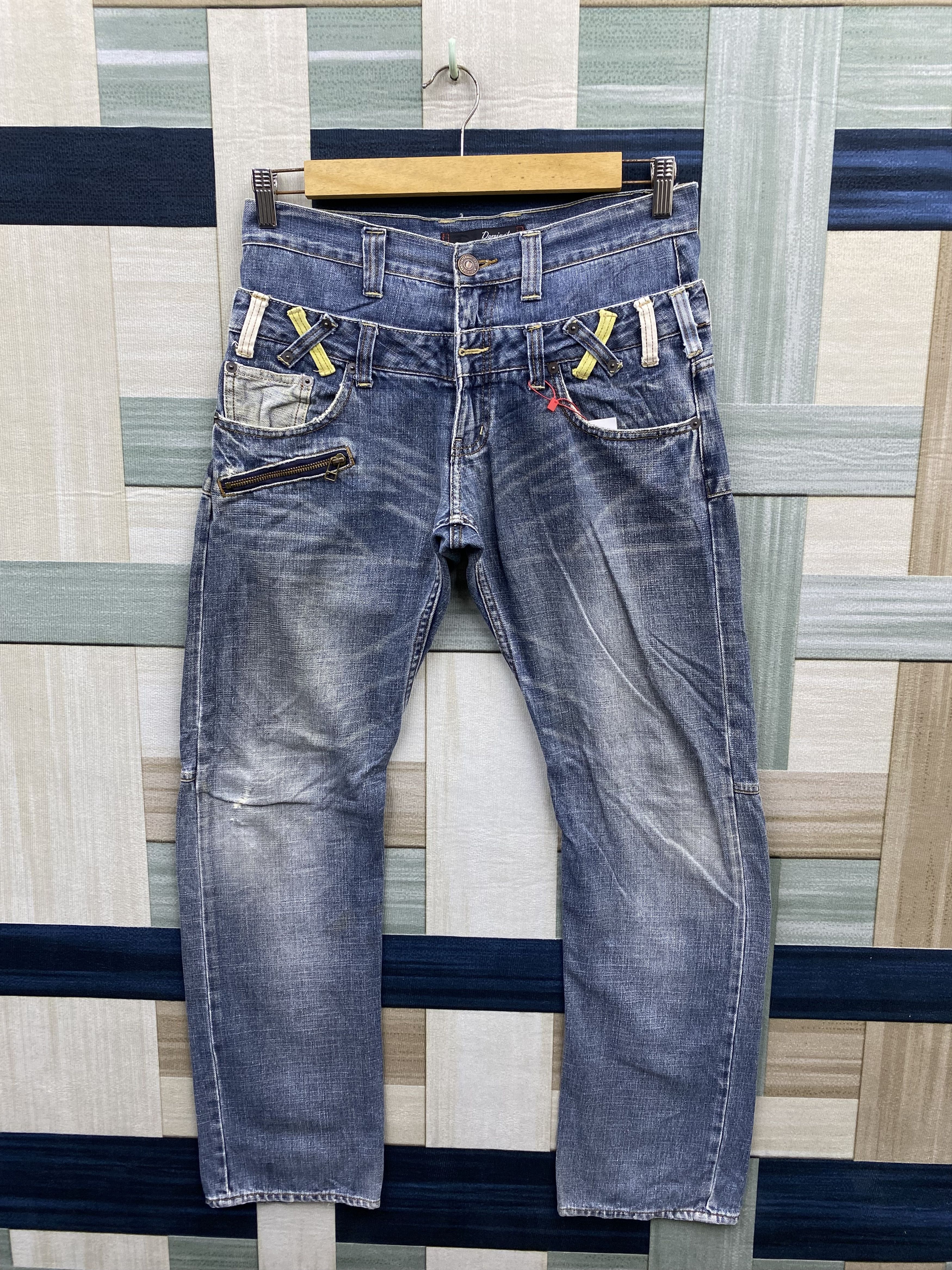 Japanese Brand Vintage Japanese Brand Dominate Double Waist Distress Jeans Size US 32 / EU 48 - 1 Thumbnail