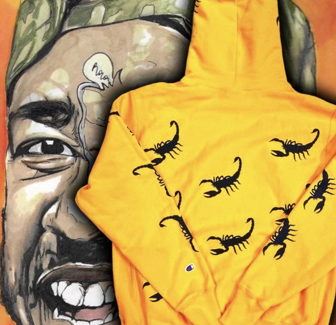 Rap Tees 🆕 YeLLa n BLK SCoRPioN 🦂 LoGo GRiSeLDa ⚖️ HOoDie GxFR ⚖️🦂 Size US M / EU 48-50 / 2 - 2 Thumbnail