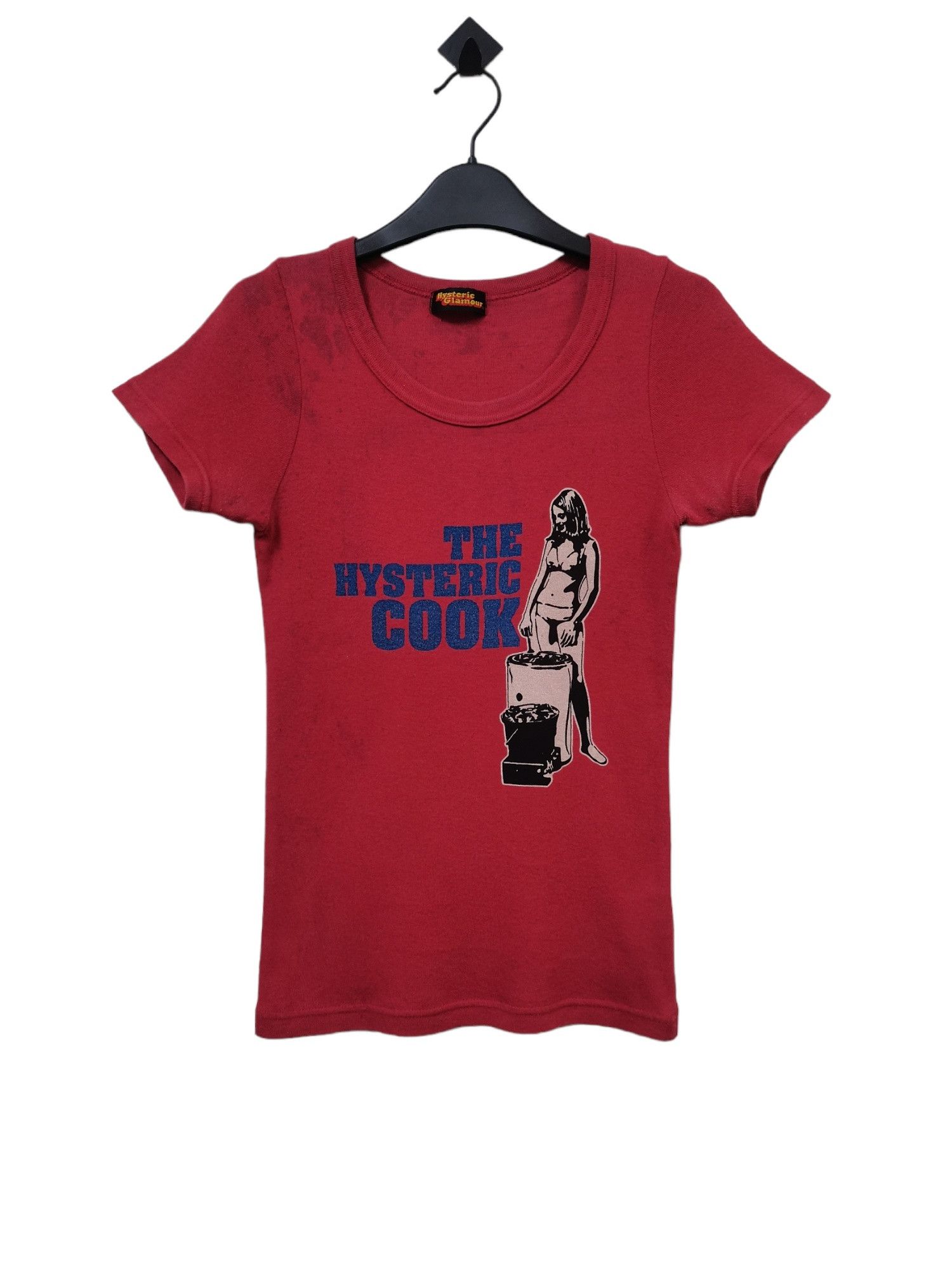 image of Hysteric Glamour The Hysteric Cook Sexy Girls T-Shirt in Red, Women's (Size 2XS)