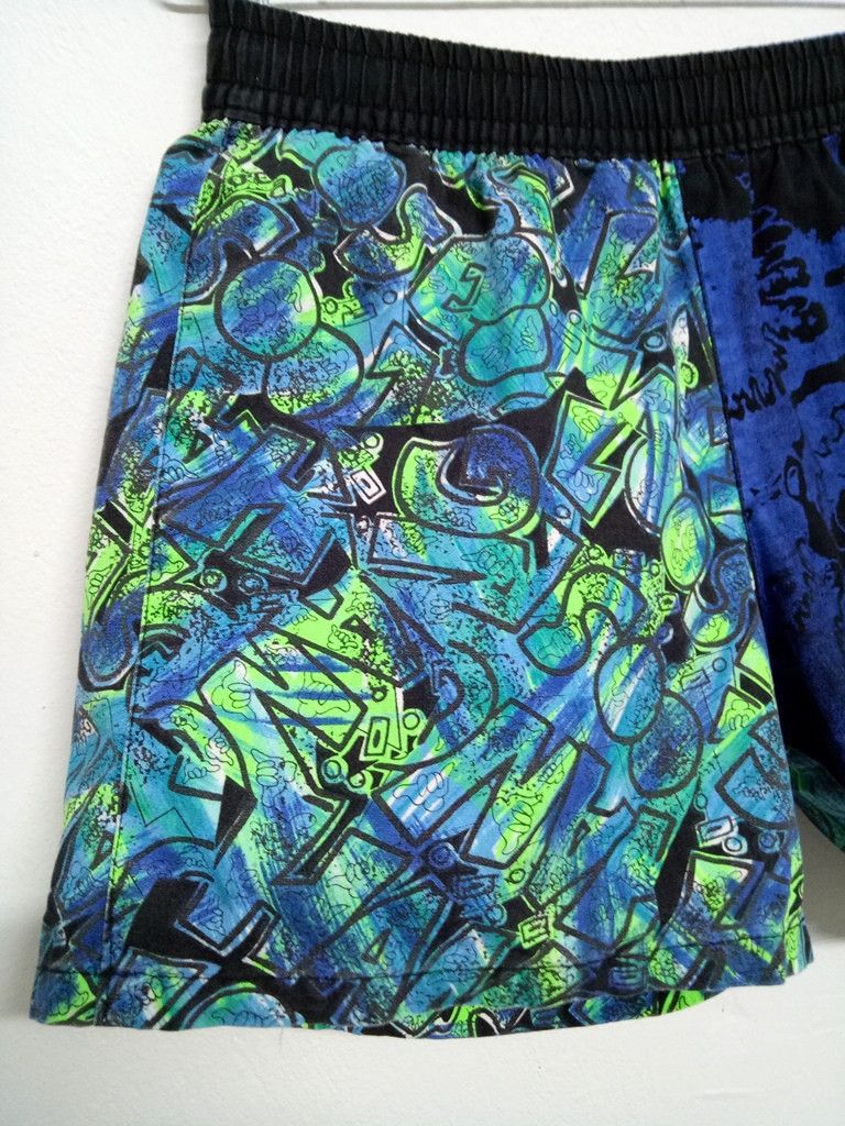 Vintage 🔥Hang Loose Fullprint Short Pants With Drawstring RARE Size US 30 / EU 46 - 4 Thumbnail