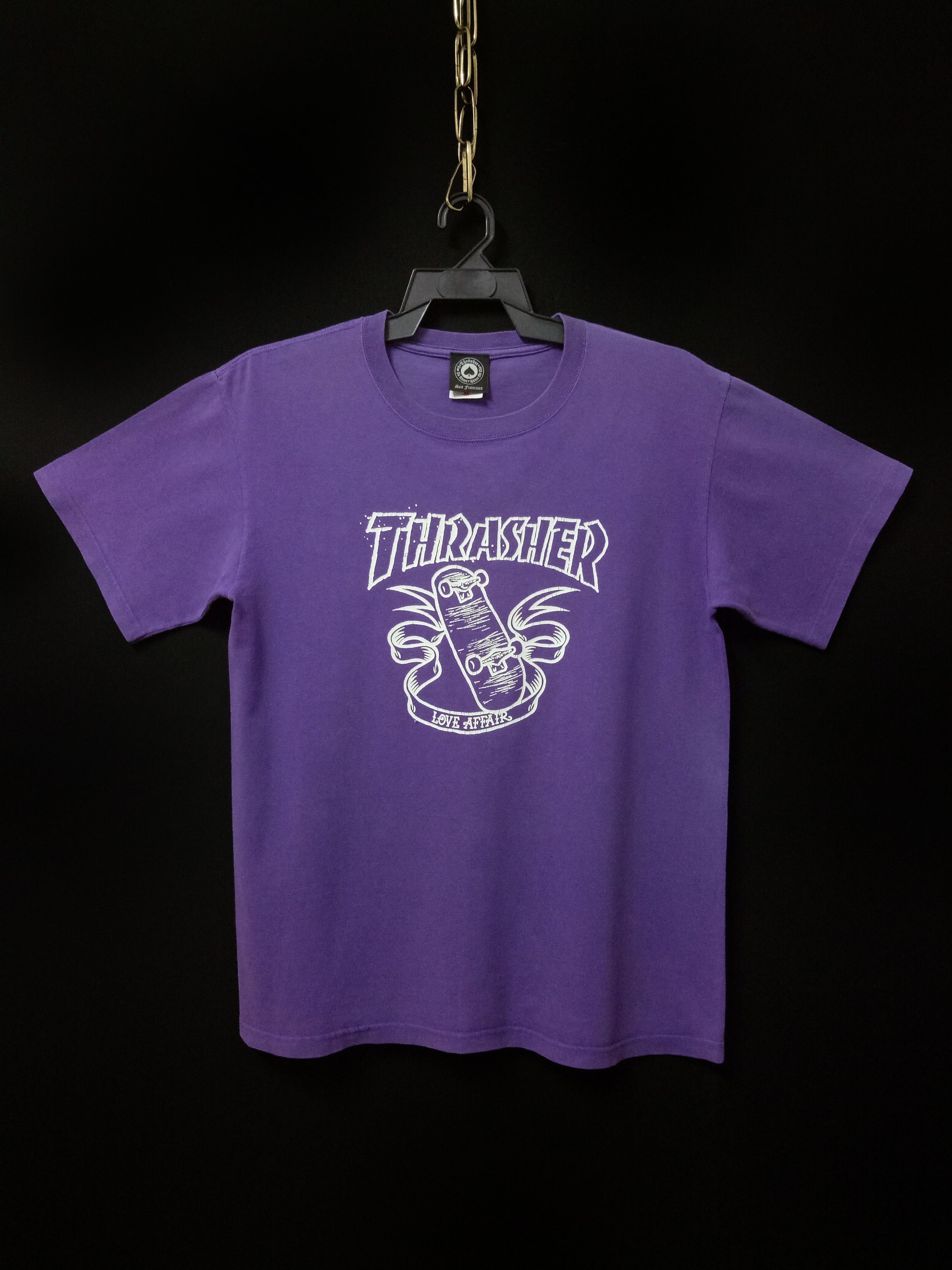 image of Skategang x Thrasher Vintage Thrasher Skateboard Love Affair T-Shirts in Purple, Men's (Size Medium