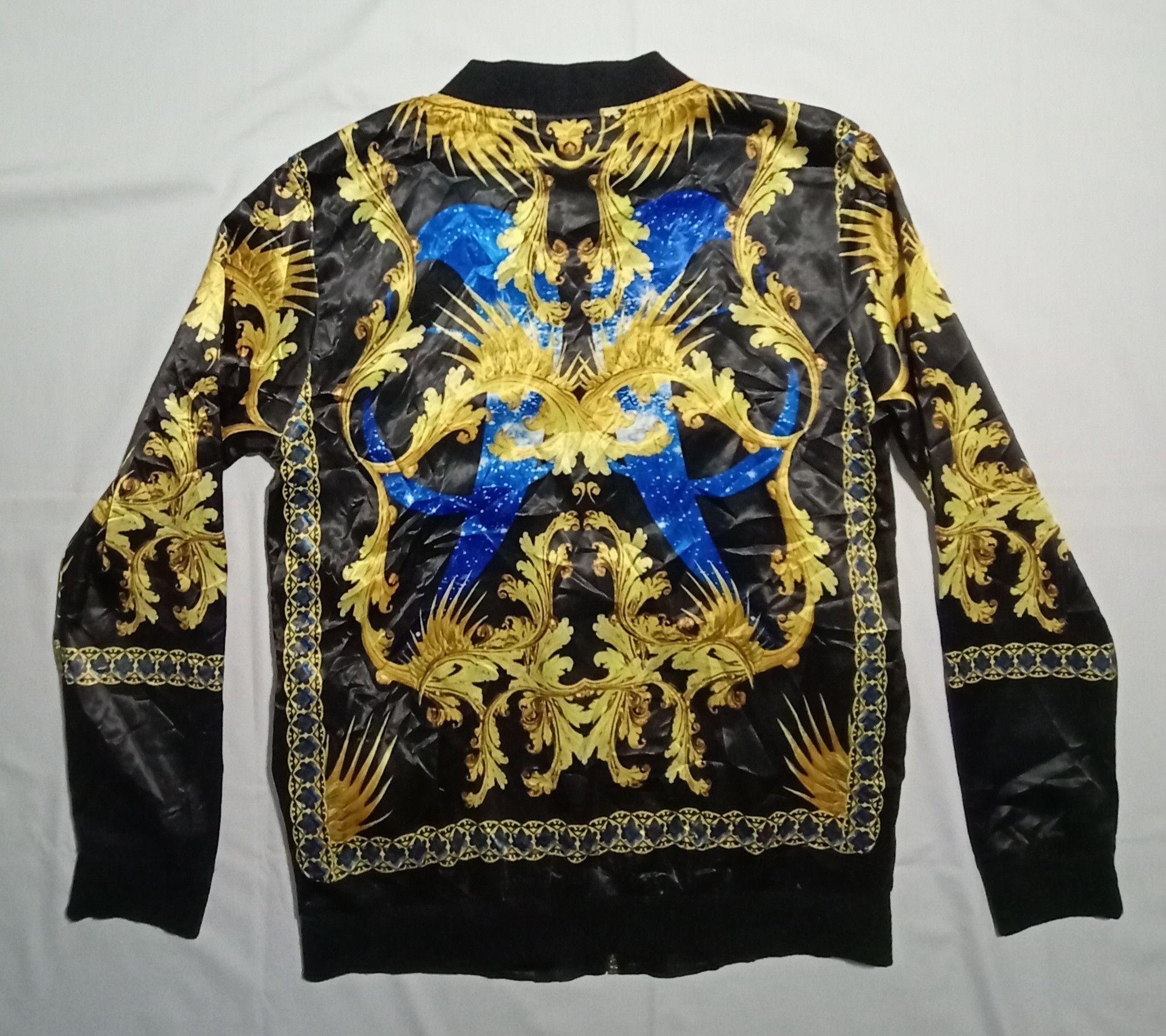 Vintage Satin Zipper Jacket Baroque Givenchy Inspired Jacket Size US S / EU 44-46 / 1 - 2 Thumbnail