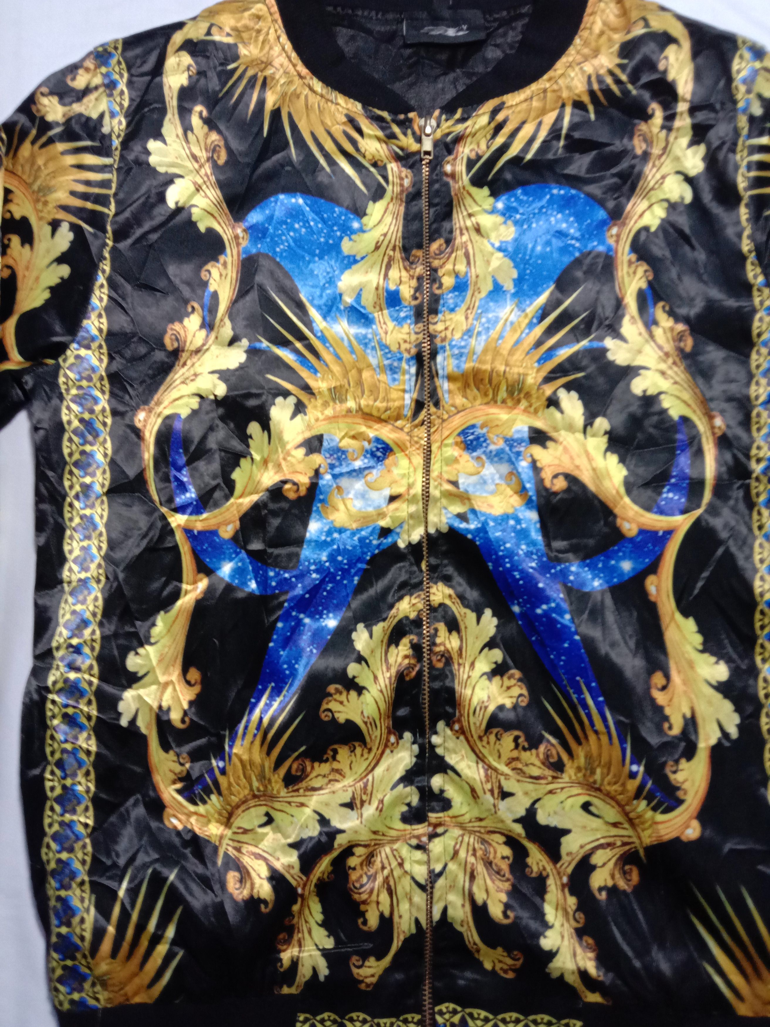 Vintage Satin Zipper Jacket Baroque Givenchy Inspired Jacket Size US S / EU 44-46 / 1 - 3 Thumbnail