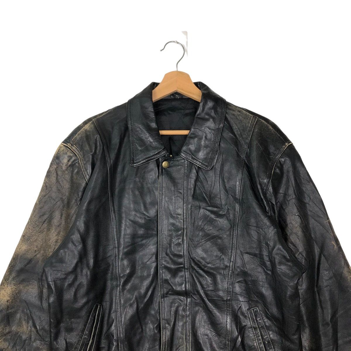 Japanese Brand VINTAGE BOMBER LEATHER JACKET RACER JUBIAN TOKYO FUR Size US M / EU 48-50 / 2 - 2 Thumbnail