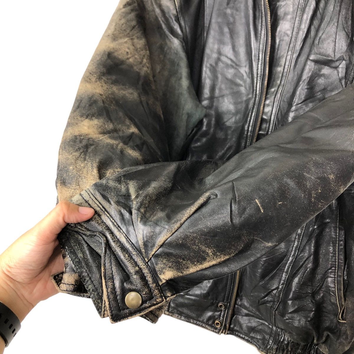 Japanese Brand VINTAGE BOMBER LEATHER JACKET RACER JUBIAN TOKYO FUR Size US M / EU 48-50 / 2 - 11 Thumbnail