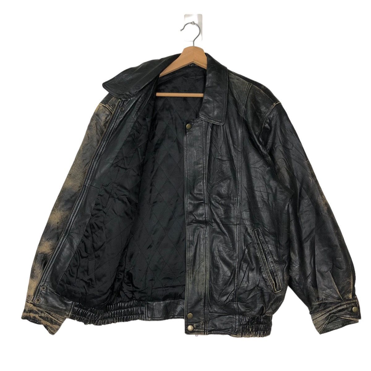 Japanese Brand VINTAGE BOMBER LEATHER JACKET RACER JUBIAN TOKYO FUR Size US M / EU 48-50 / 2 - 8 Thumbnail