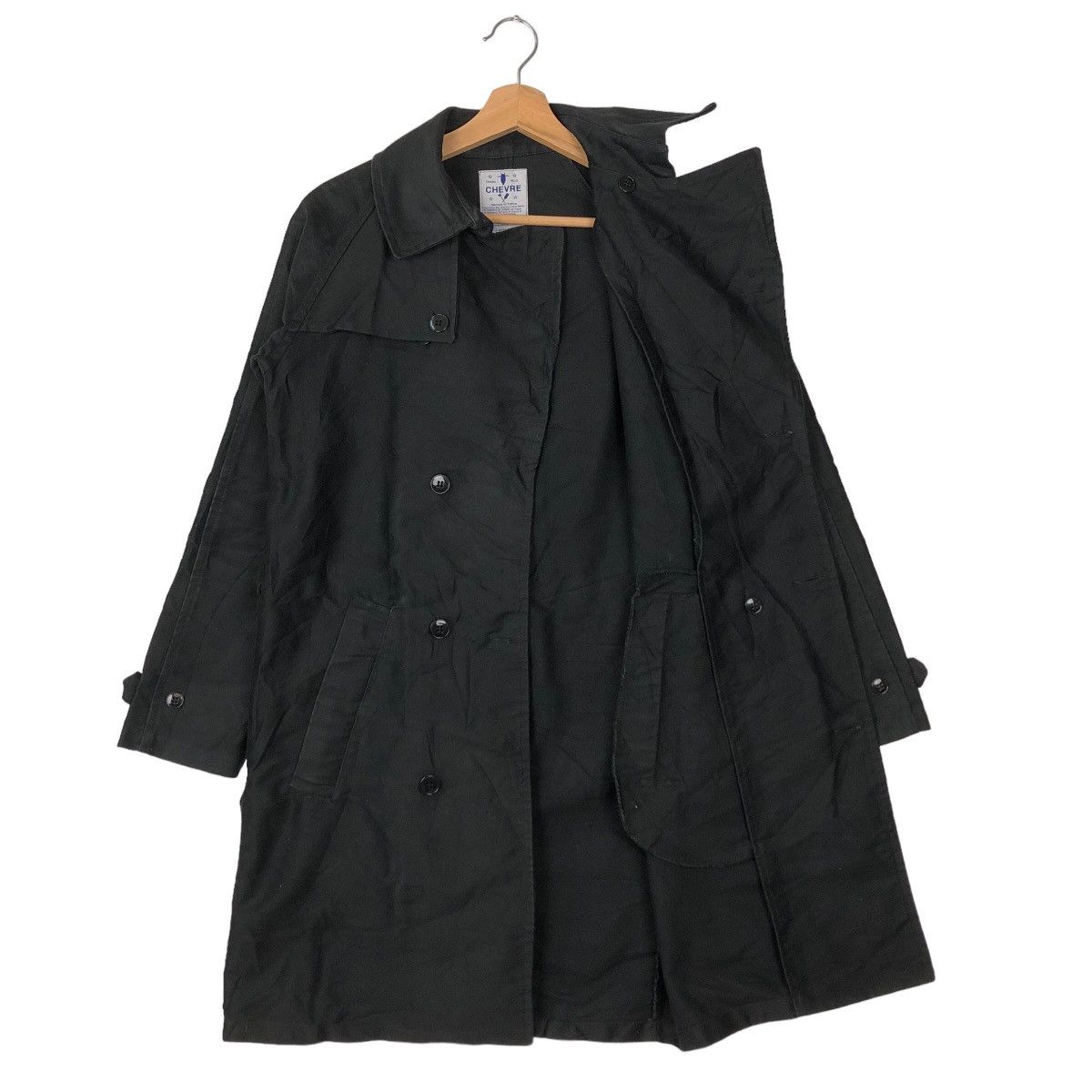 Japanese Brand DOUBLE BREAST LONG JACKET TRAVAIL VILLE CHEVRA FABRIC FRANCE Size US M / EU 48-50 / 2 - 9 Thumbnail