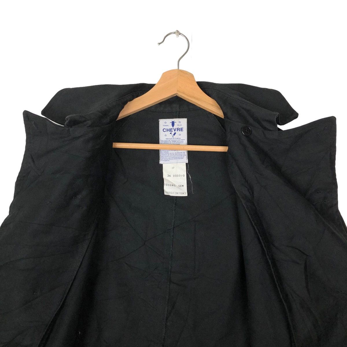 Japanese Brand DOUBLE BREAST LONG JACKET TRAVAIL VILLE CHEVRA FABRIC FRANCE Size US M / EU 48-50 / 2 - 11 Thumbnail