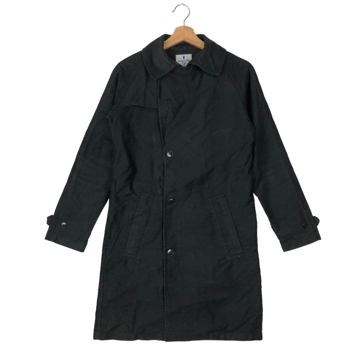 DOUBLE BREAST LONG JACKET TRAVAIL VILLE CHEVRA FABRIC FRANCE
