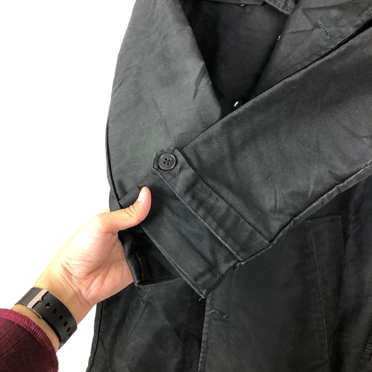 Japanese Brand DOUBLE BREAST LONG JACKET TRAVAIL VILLE CHEVRA FABRIC FRANCE Size US M / EU 48-50 / 2 - 12 Thumbnail