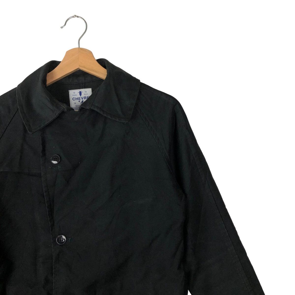 Japanese Brand DOUBLE BREAST LONG JACKET TRAVAIL VILLE CHEVRA FABRIC FRANCE Size US M / EU 48-50 / 2 - 5 Thumbnail