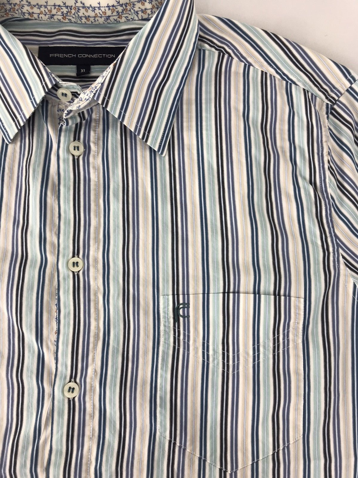 French Connection × Vintage French Connection Button Up Single Pocket Striped K136j Size US L / EU 52-54 / 3 - 2 Thumbnail
