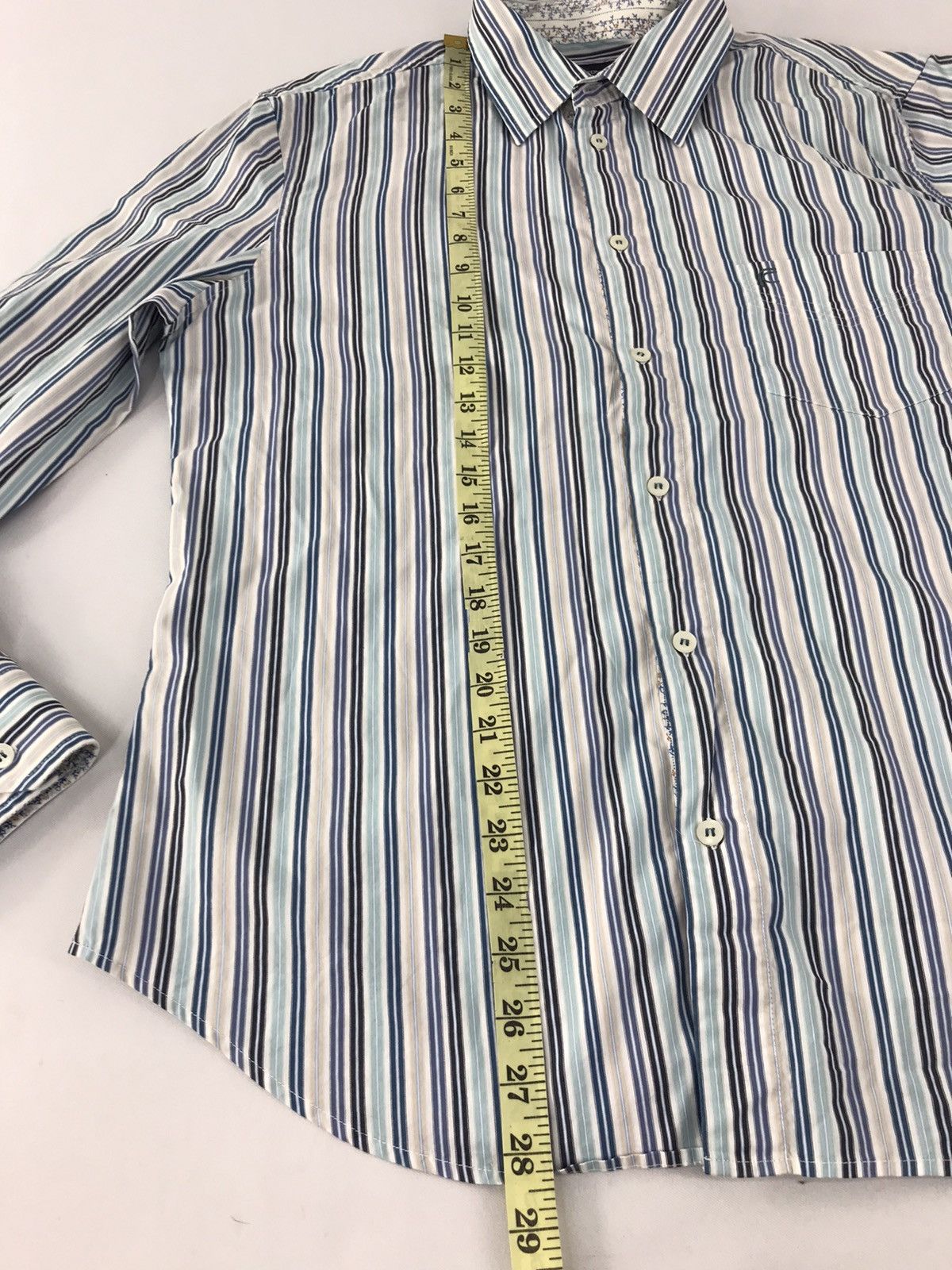 French Connection × Vintage French Connection Button Up Single Pocket Striped K136j Size US L / EU 52-54 / 3 - 10 Thumbnail