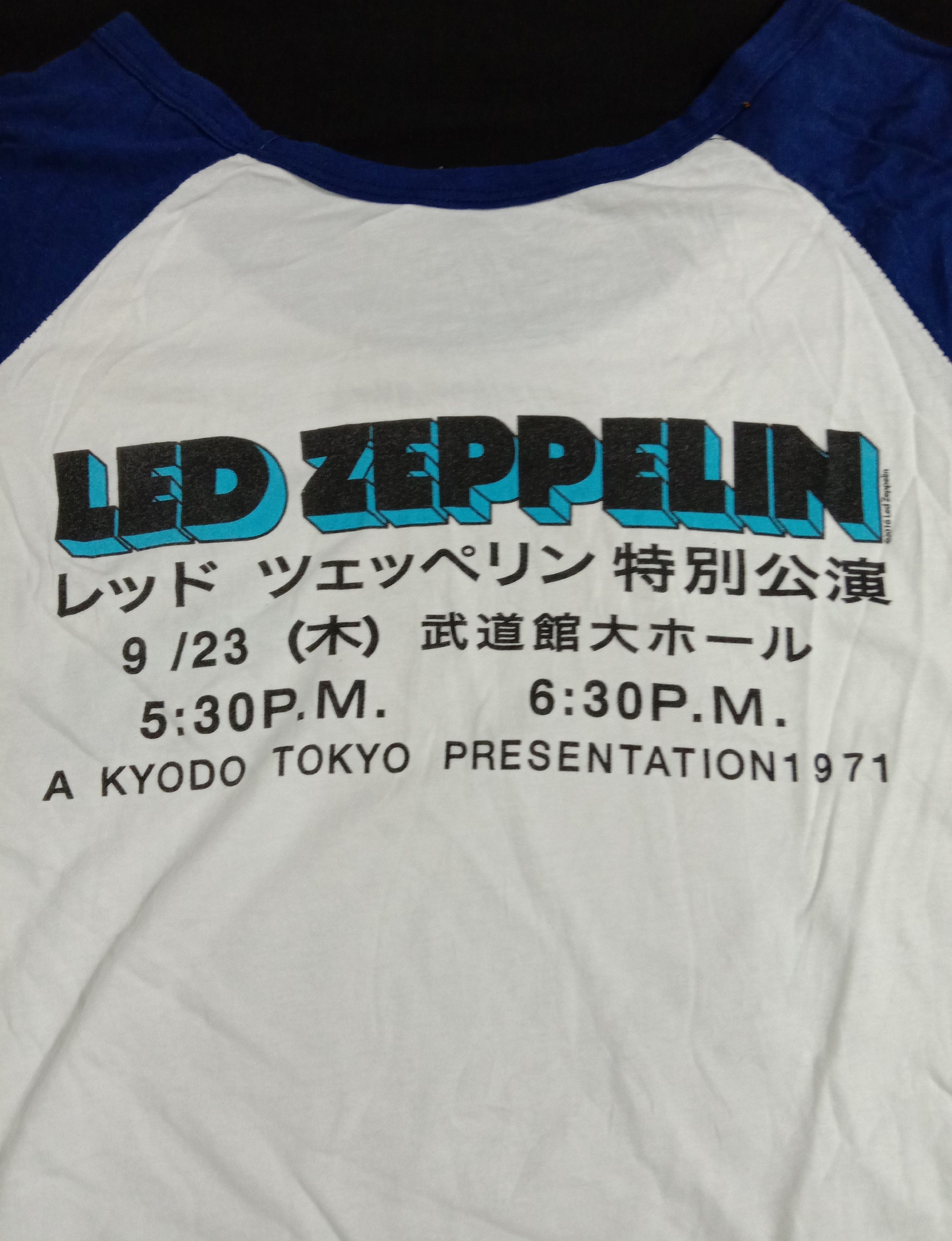 Band Tees LED ZEPPELIN Rock Band Japan Tour 3Q Raglan Tee Size XXS / US 00 / IT 34 - 2 Thumbnail