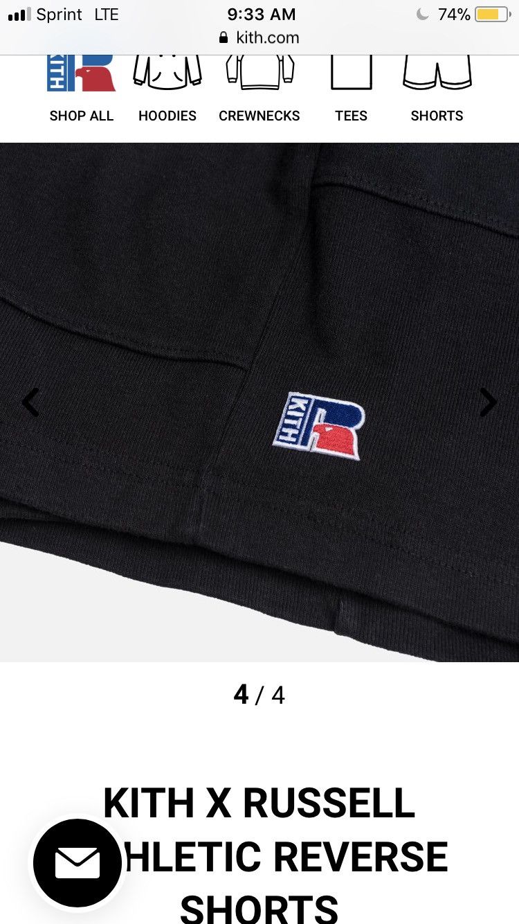 Kith × Russell Athletic Kith x Russell Athletic Black Patchwork Sweat Shorts Size US 30 / EU 46 - 2 Thumbnail