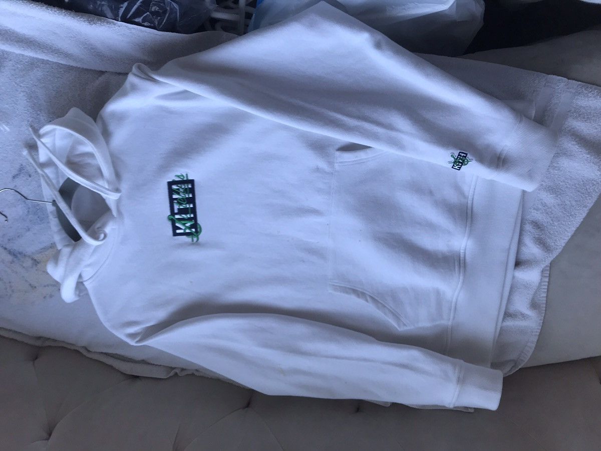 image of Ss18 Kith X Sadelle's Box Logo Hooded Sweatshirt White, Men's (Size Small)