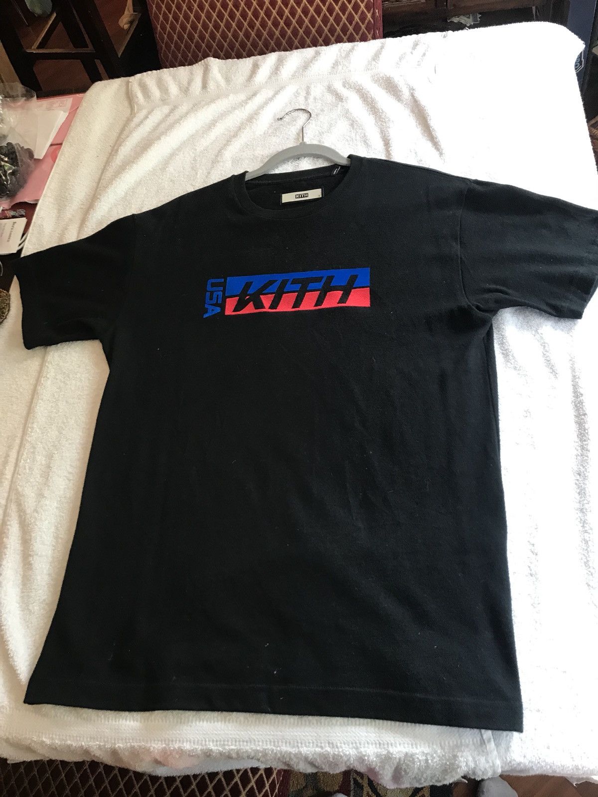 image of 2018 Kith "racing Collection" Usa Factory Team Tee in Black, Men's (Size Medium)