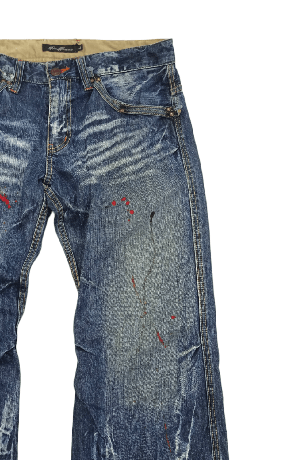 Grailed Roots 3 Style Punk Grunge Whiskers Splash Flare Denim Size US 32 / EU 48 - 2 Thumbnail