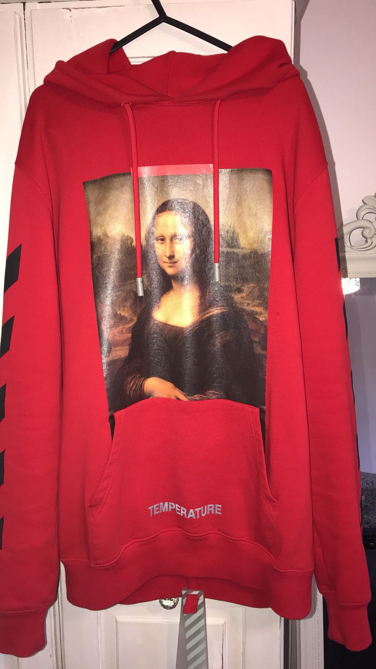 OFF-WHITE Mona Lisa Temperature Hoodie Red for Women